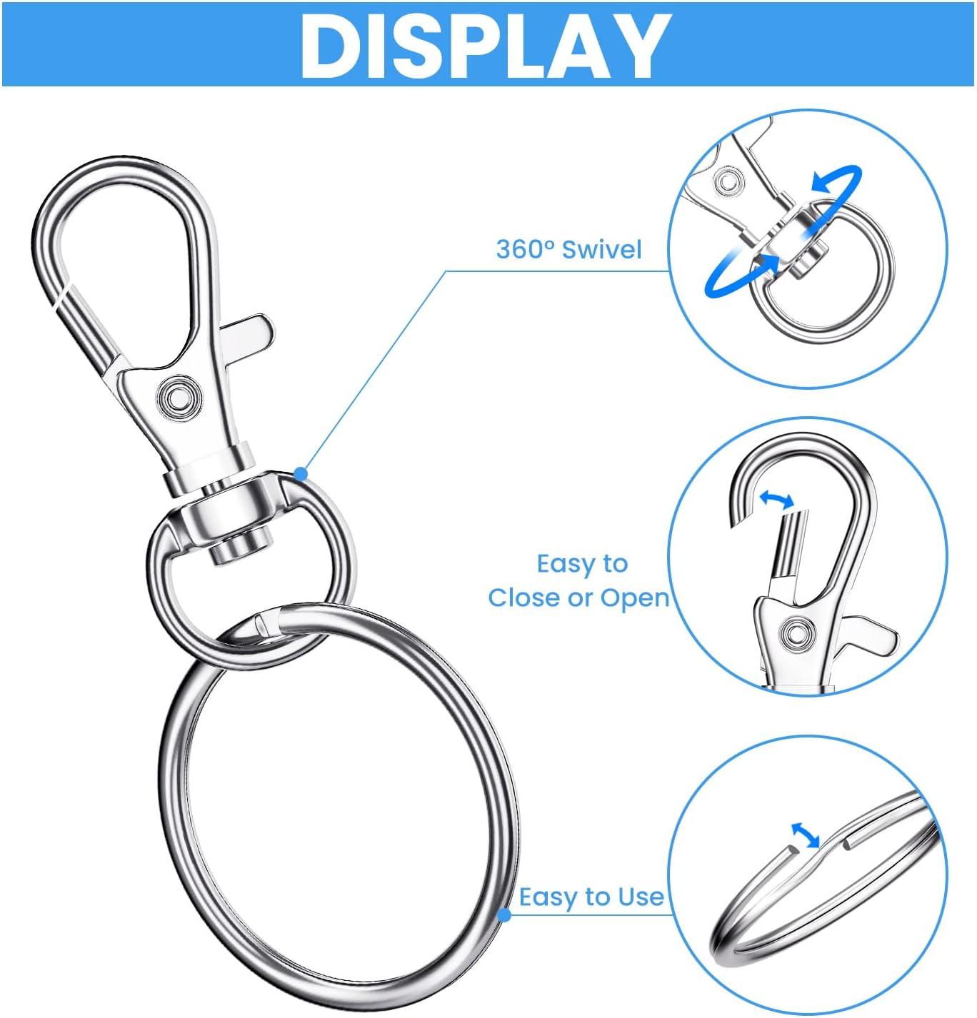 20Pcs Swivel Clasps Set Lanyard Snap Hooks With Key Chain Rings Keychain  Clip Hooks For DIY Necklace Bracelet Chain Supplies
