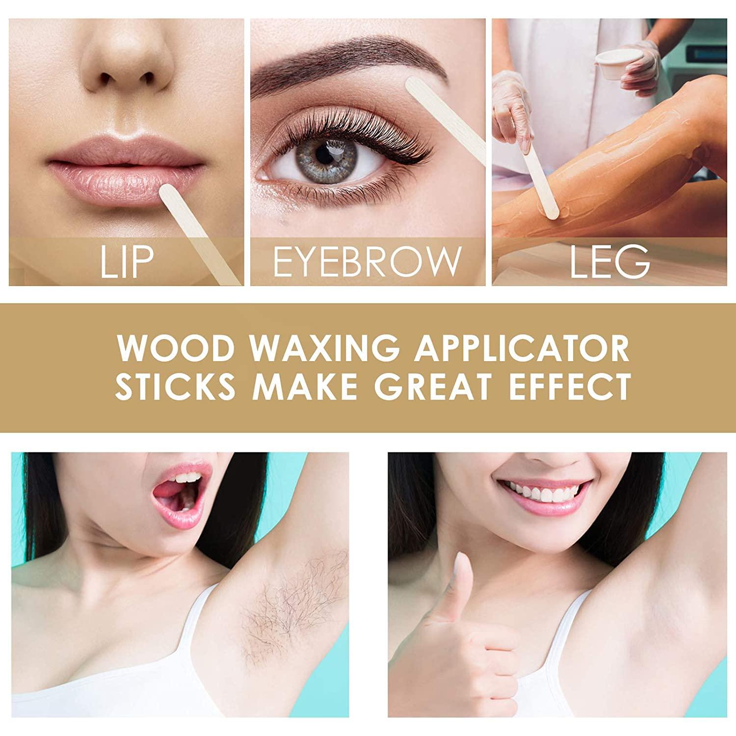 FRCOLOR Wooden Sticks 50pcs Beauty Spatula Eyebrow Facial Wax
