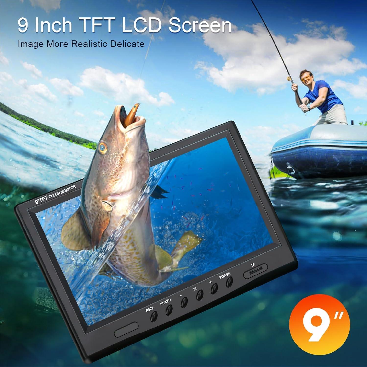 ESANHAO Underwater Viewer Fishing Camera 9 inch LCD Monitor DVR