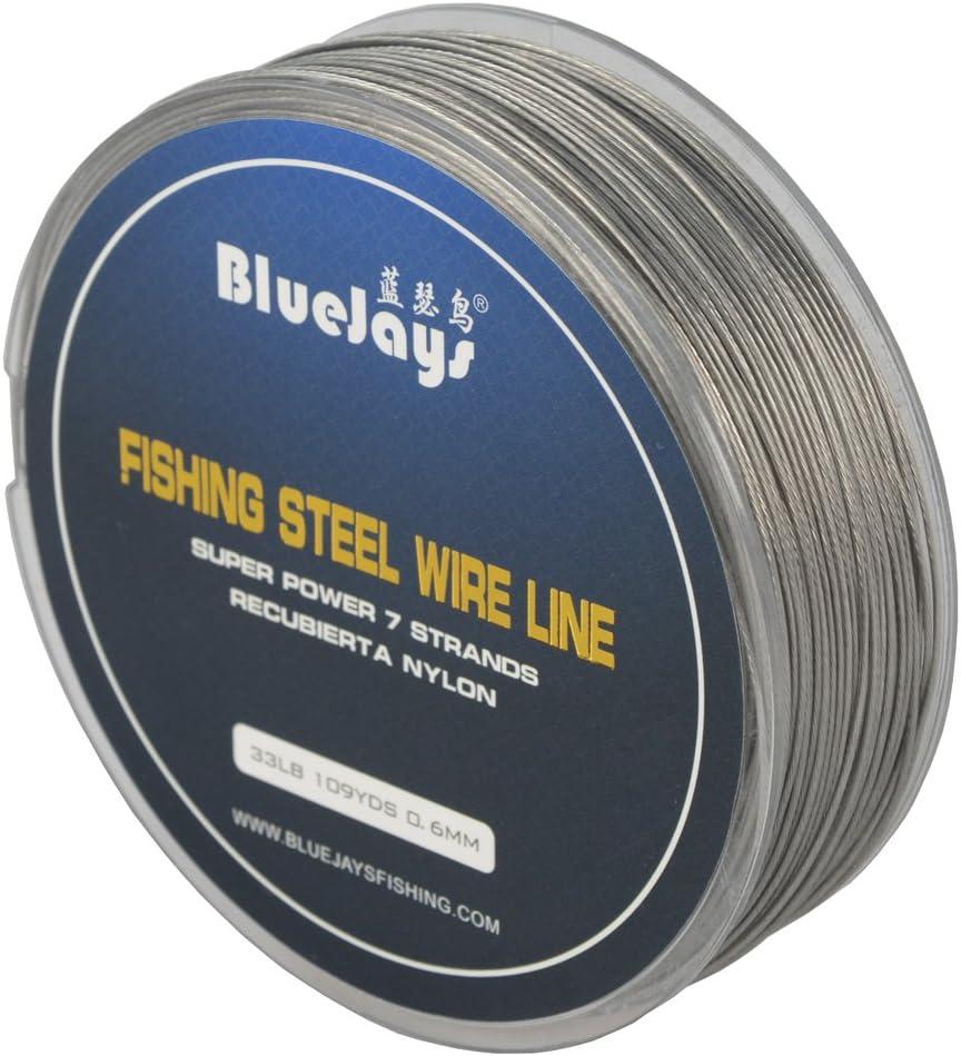100M 33LB Fishing Steel Wire Fishing Lines max Power 7 Strands Super Soft Wire  Lines Cover with Plastic Waterproof Diameter 0.6mm