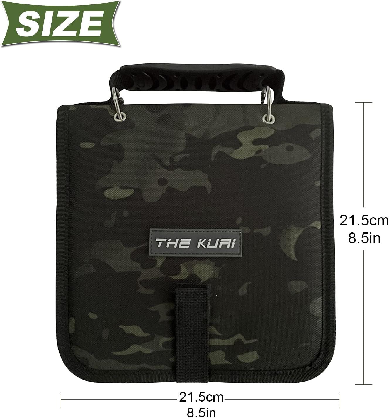 Thekuai Fishing Tackle Binder, Lure Storage Bag, Soft Bait Binder, Fishing  Organized Storage Rig Bag for Baits, Rigs, Jigs and Lines, Suitable for  Fresh Water and Saltwater Camo Black/9.5 * 8.3