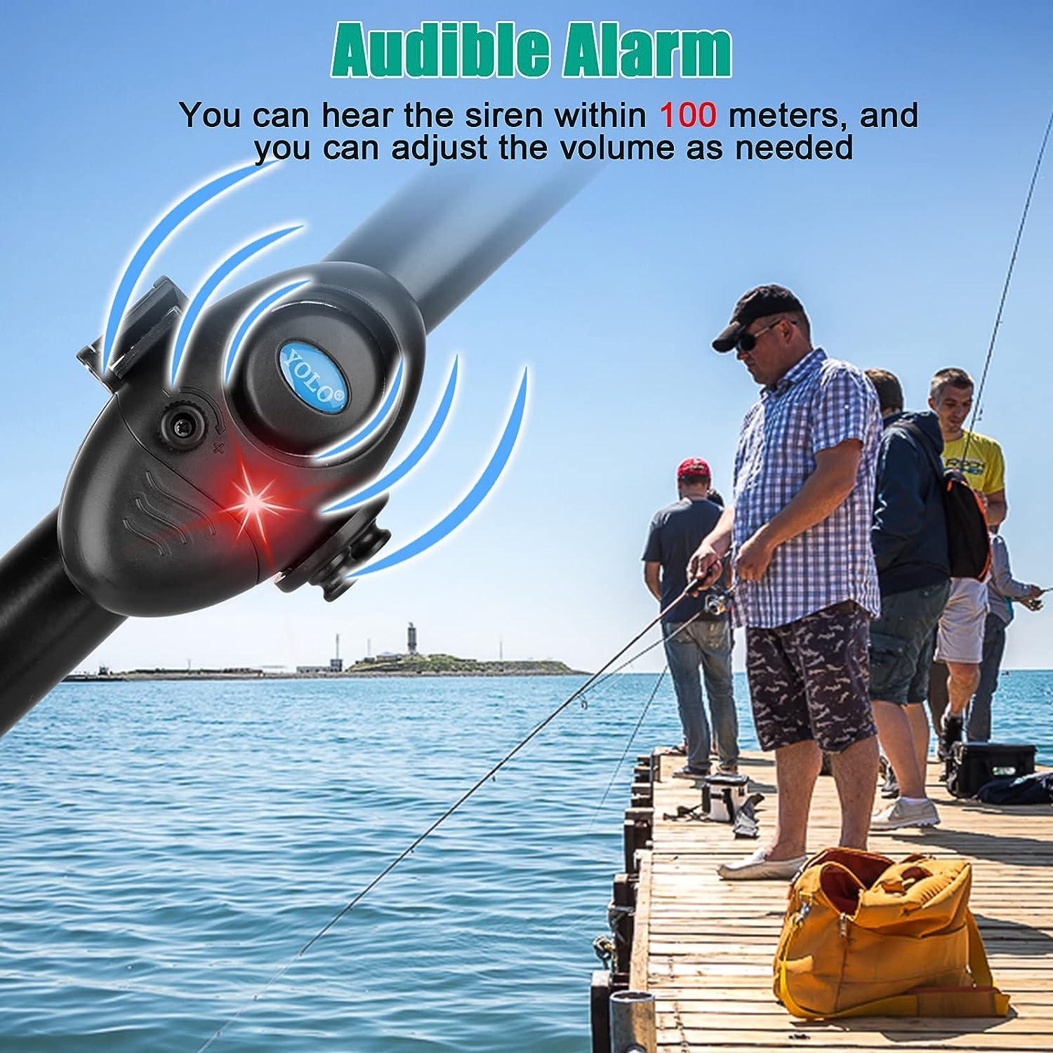 Linkstyle 4PCS Fishing Bite Alarm Indicator, LED Light Fishing Bite Alarms  Bell Electronic Adjustable Sound Volume Sensitive Digital Sound Alert on  Fishing Rod for Daytime Night Carp Fishing Outdoor