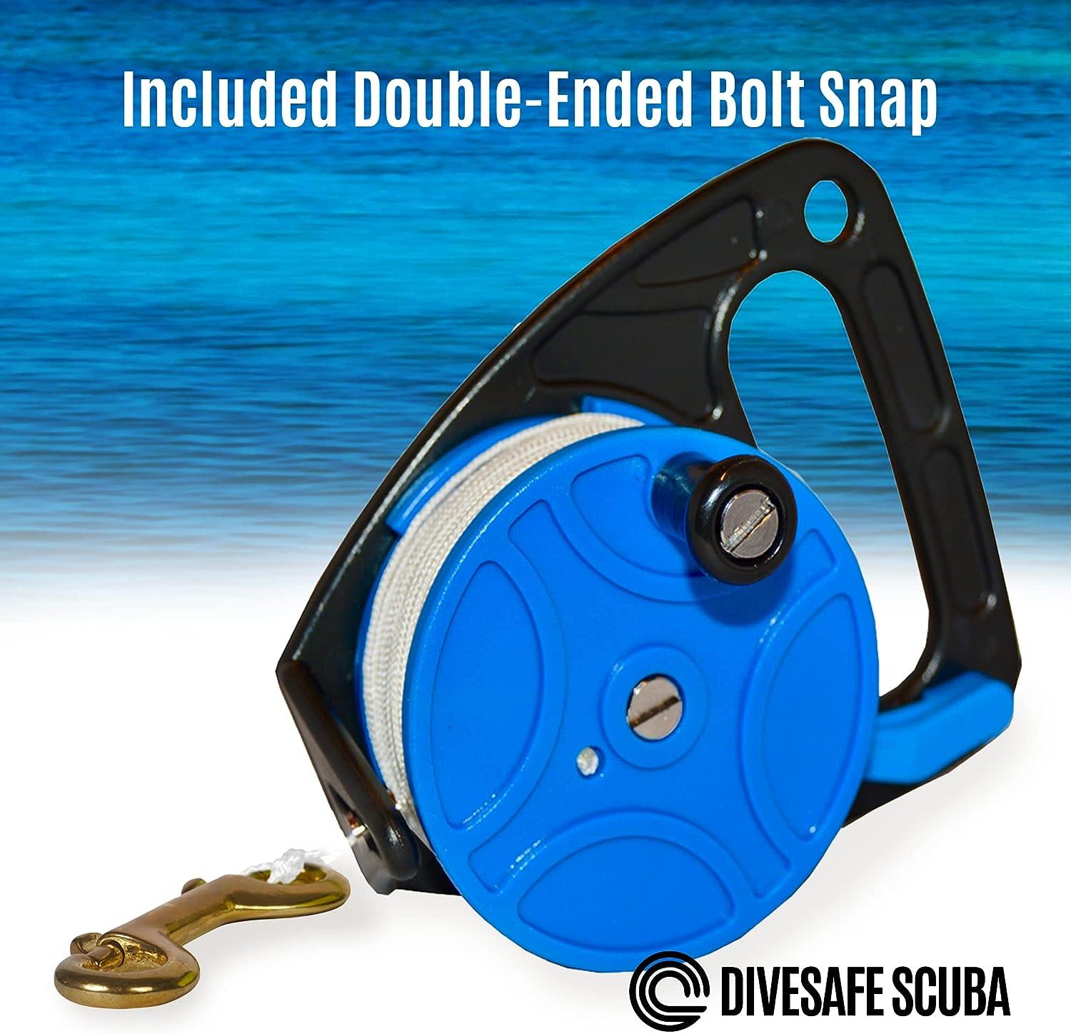 DiveSafe Scuba Diving Reel with Thumb Stopper and High Visibility
