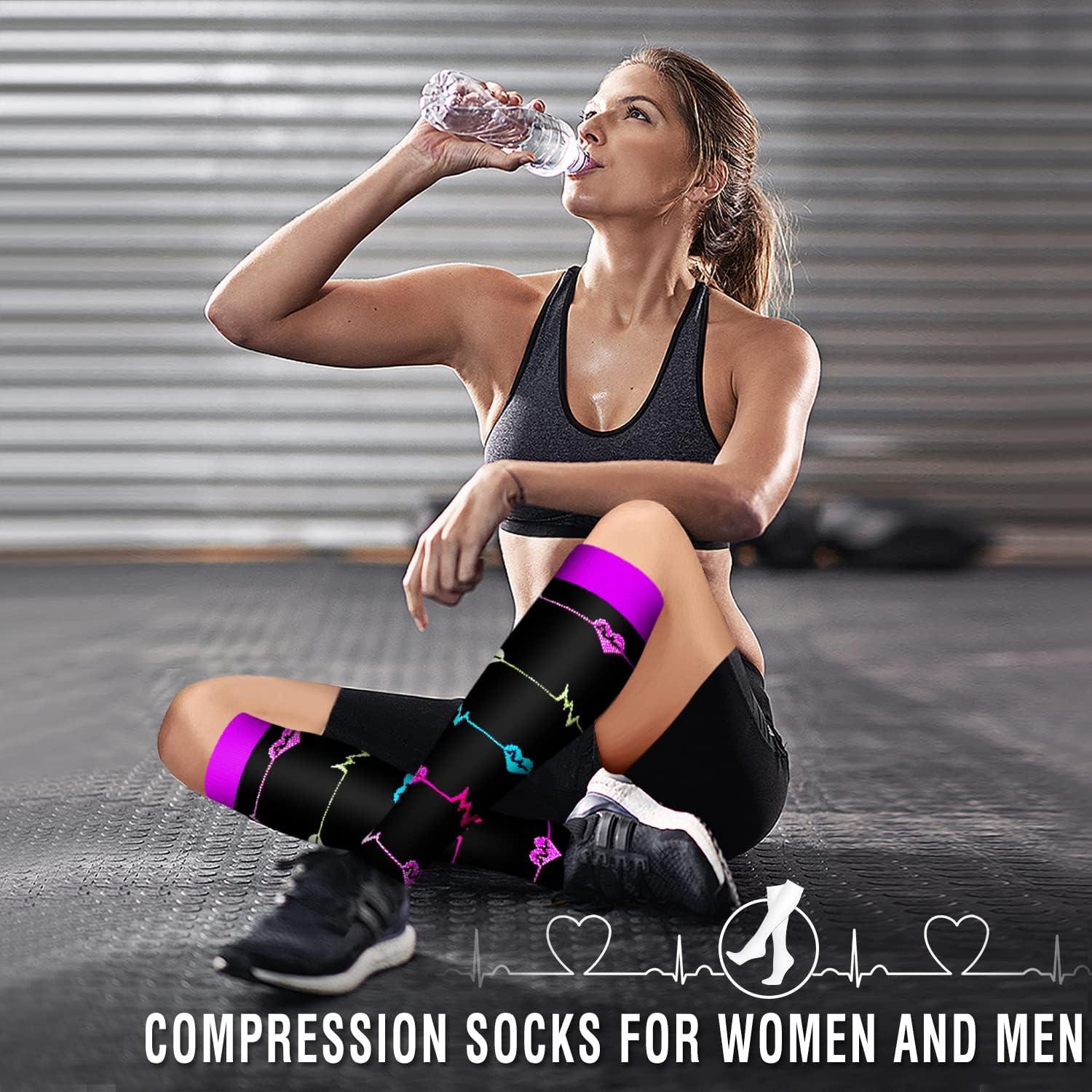 Bluemaple 6 Pack Copper Compression Socks for Women and Men