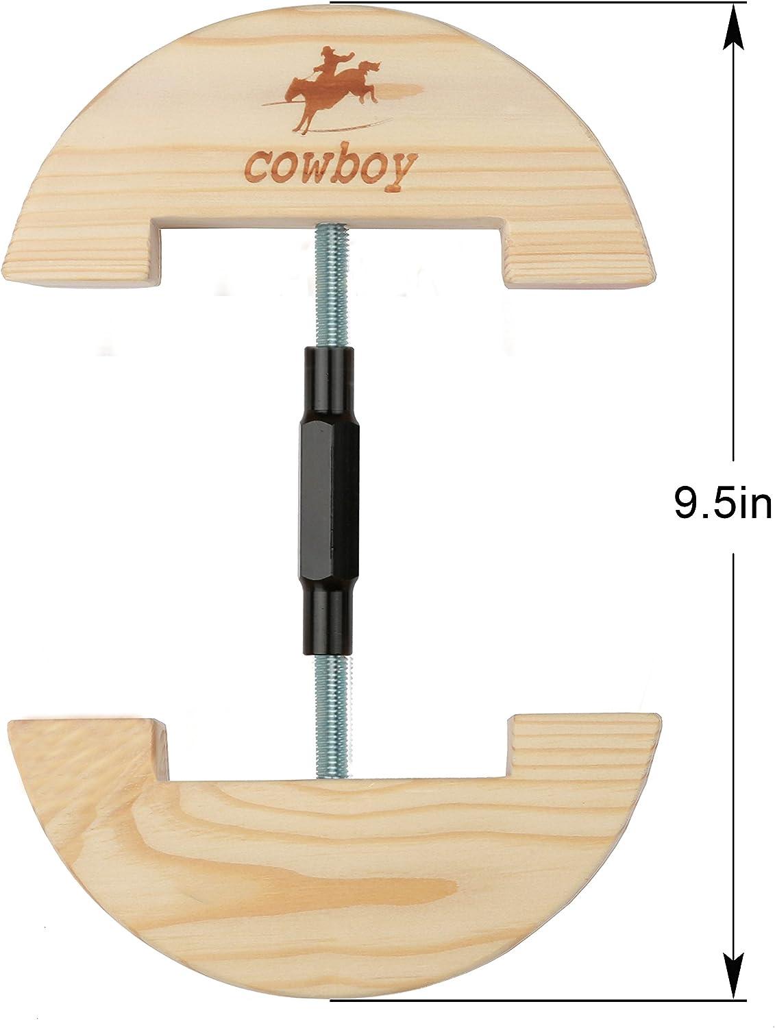 Cowboy Hat Stretcher Small Size 6 1/2 to 9 1/2-Colourful Adjustable Buckle Heavy Duty (Small Black)