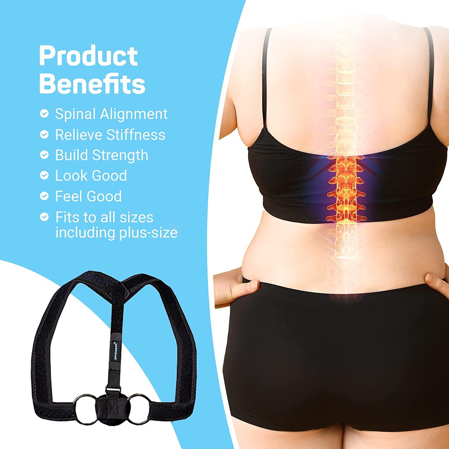 AireSupport Posture Corrector for Men and Women - Back Brace for Posture - Adjustable  Back Straightener Posture Corrector for Upper Back Pain and Better Posture  - Fits Large, XL and 2XL Sizes