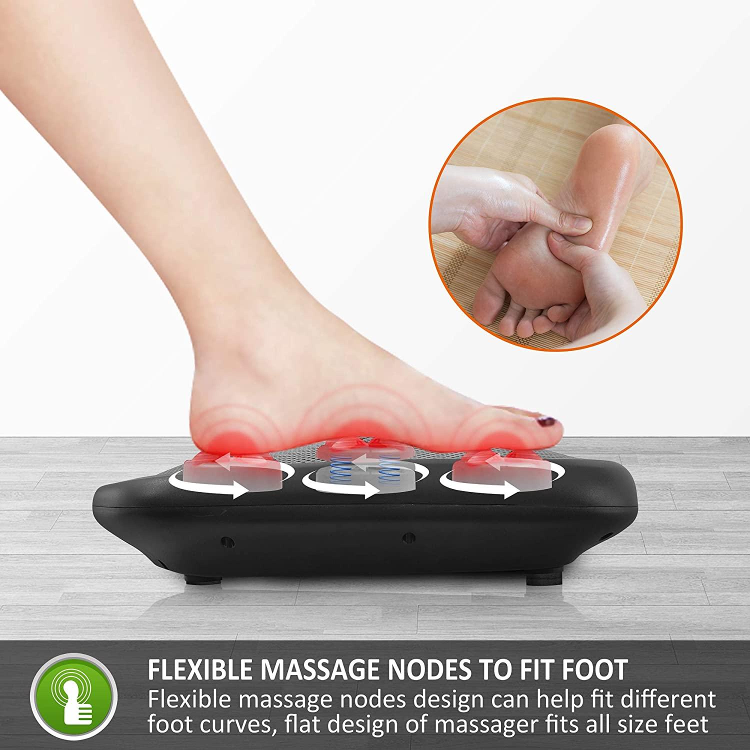  Nekteck Foot Massager with Heat, Shiatsu Heated Electric  Kneading Foot Massager Machine for Plantar Fasciitis, Built-in Infrared  Heat Function and Power Cord (Black) : Health & Household