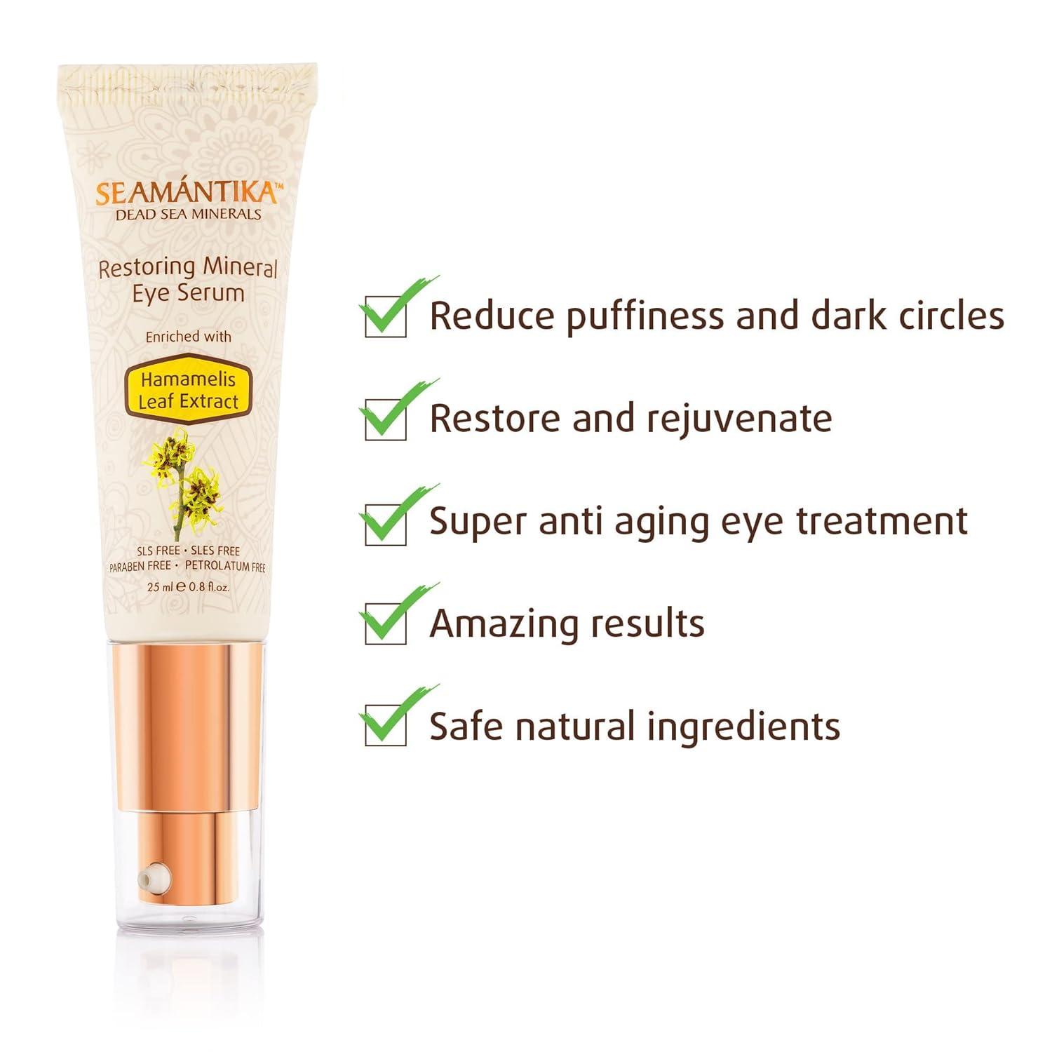  SEAMANTIKA Puffy Eyes Treatment Instant results – Naturally  Eliminate Wrinkles, Puffiness, Dark Circle and Bags in Minutes – Hydrating  Eye Cream w/Green Tea Extract, Dead Sea Minerals 8 oz : Beauty