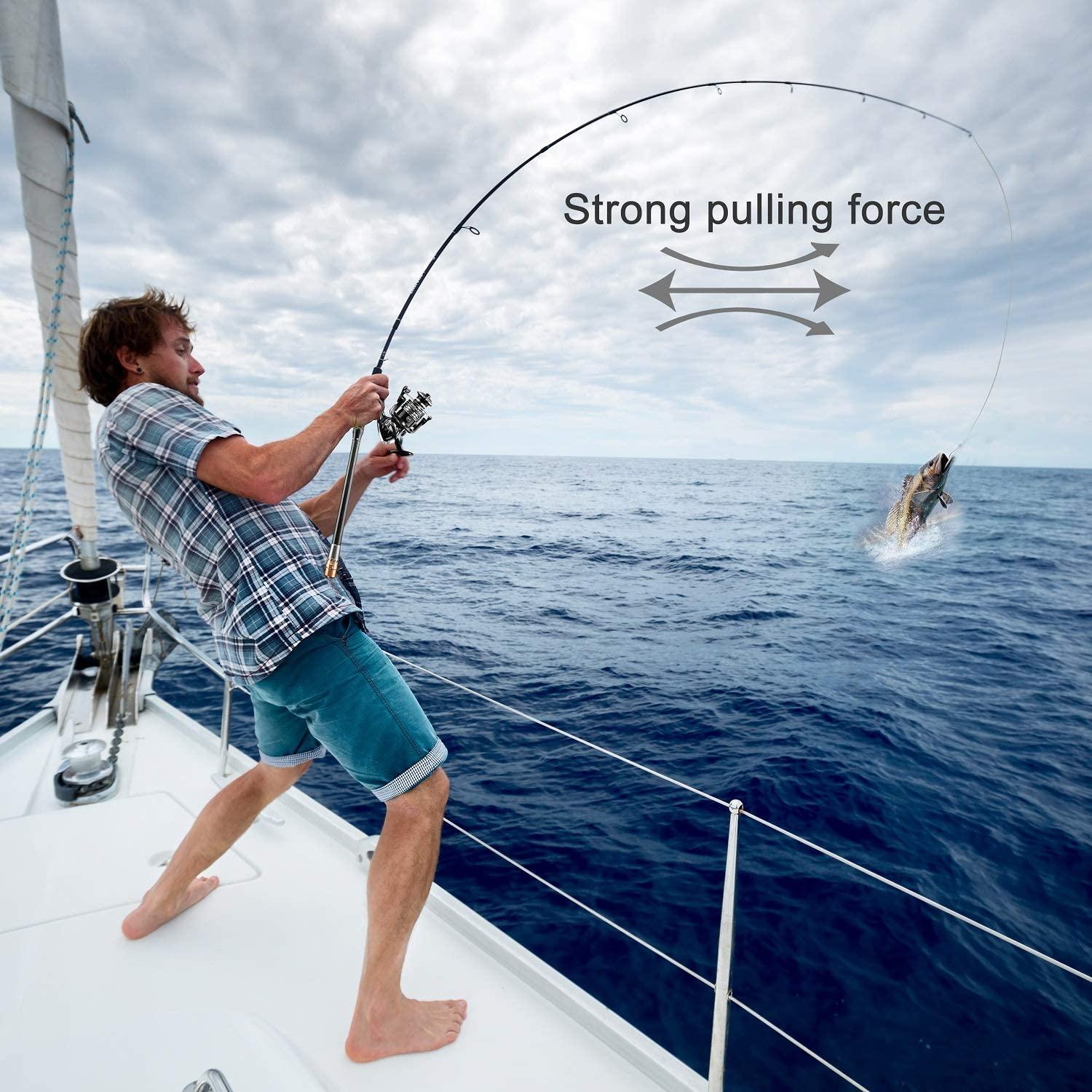 2.1M! Carbon Fiber Telescopic Fishing Rod Sea Saltwater Portable Spinning  Pole