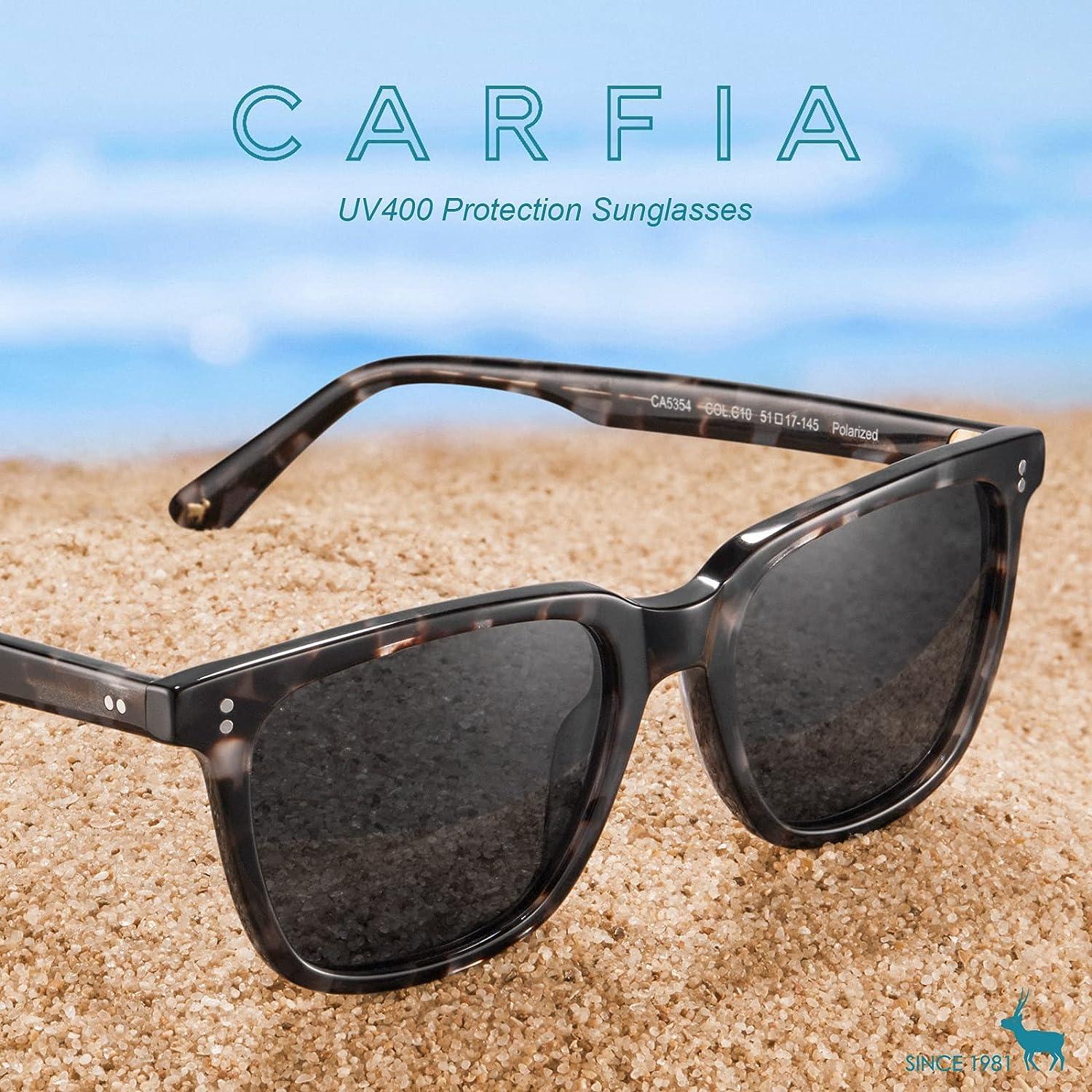 Carfia Polarized Men's Sunglasses UV400 Protection for Driving Fishing  Hiking Golf Outdoor Sport Glasses A2: Grey Tortoise Frame Grey Lens