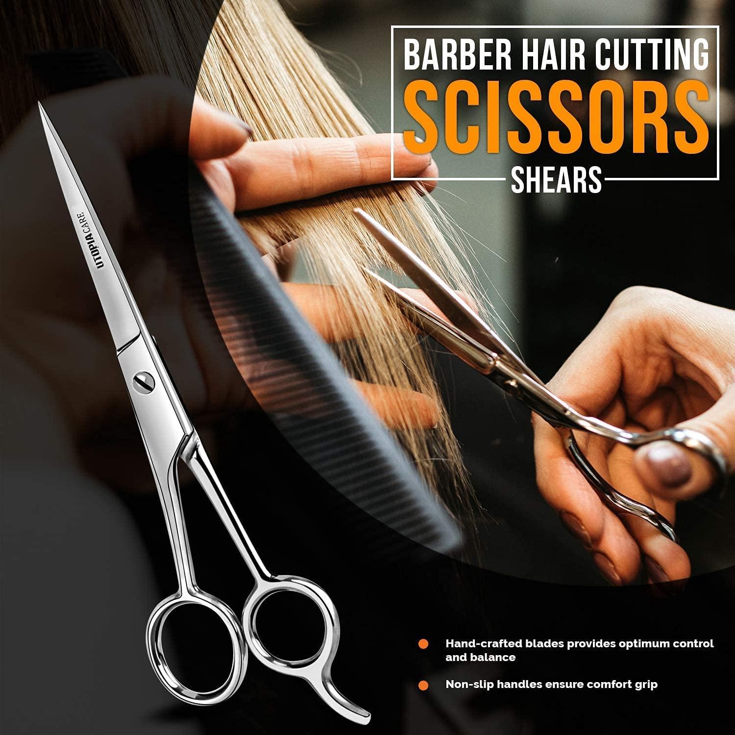 Utopia Care Hair Cutting and Hairdressing Scissors 6.5 Inch, Premium  Stainless Steel shears with smooth Razor & Sharp Edge Blades, for Salons,  Professional Barbers, Men & Women, Kids, Adults, & Pets Silver