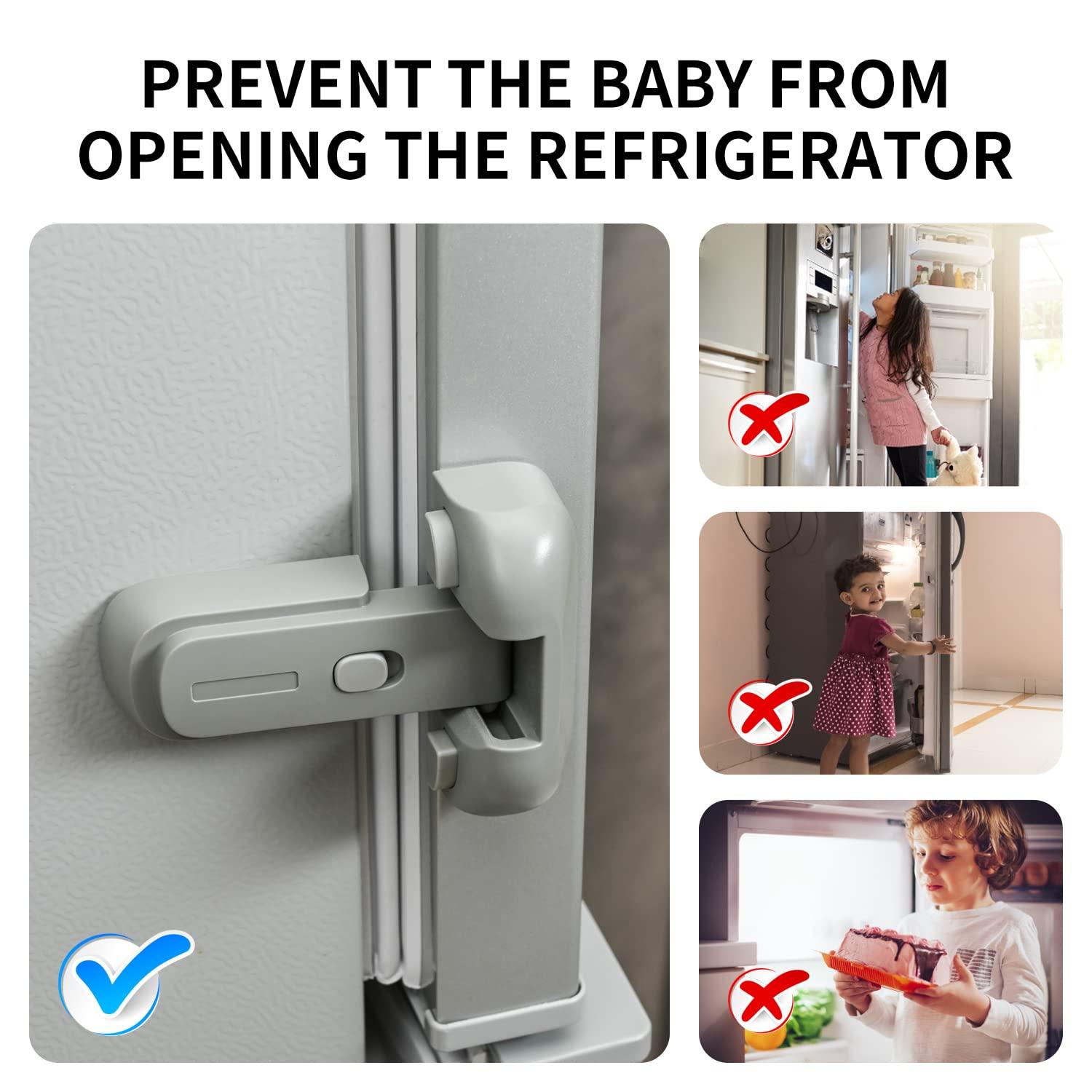 Home Refrigerator Fridge Freezer Door Lock, Latch Catch Toddler