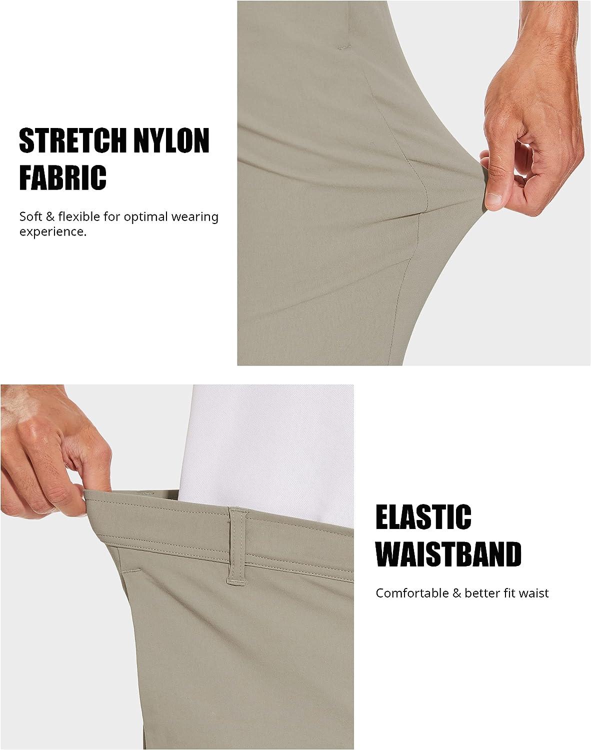 Long Zipper Pocket Elastic Waist Slim Leg Stretch Pants, Comfort Pants