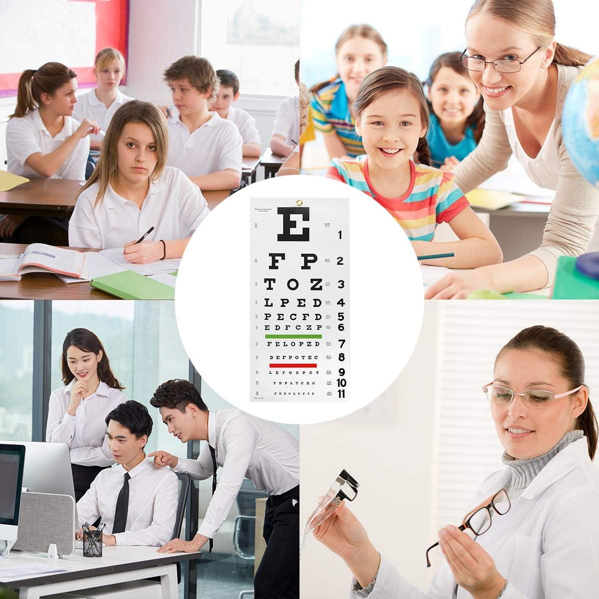 Ucansee Snellen Eye Chart Visual Acuity Chart (22x11 inches) with Eye Occluder and Pointer for Eye Exams 20 Feet
