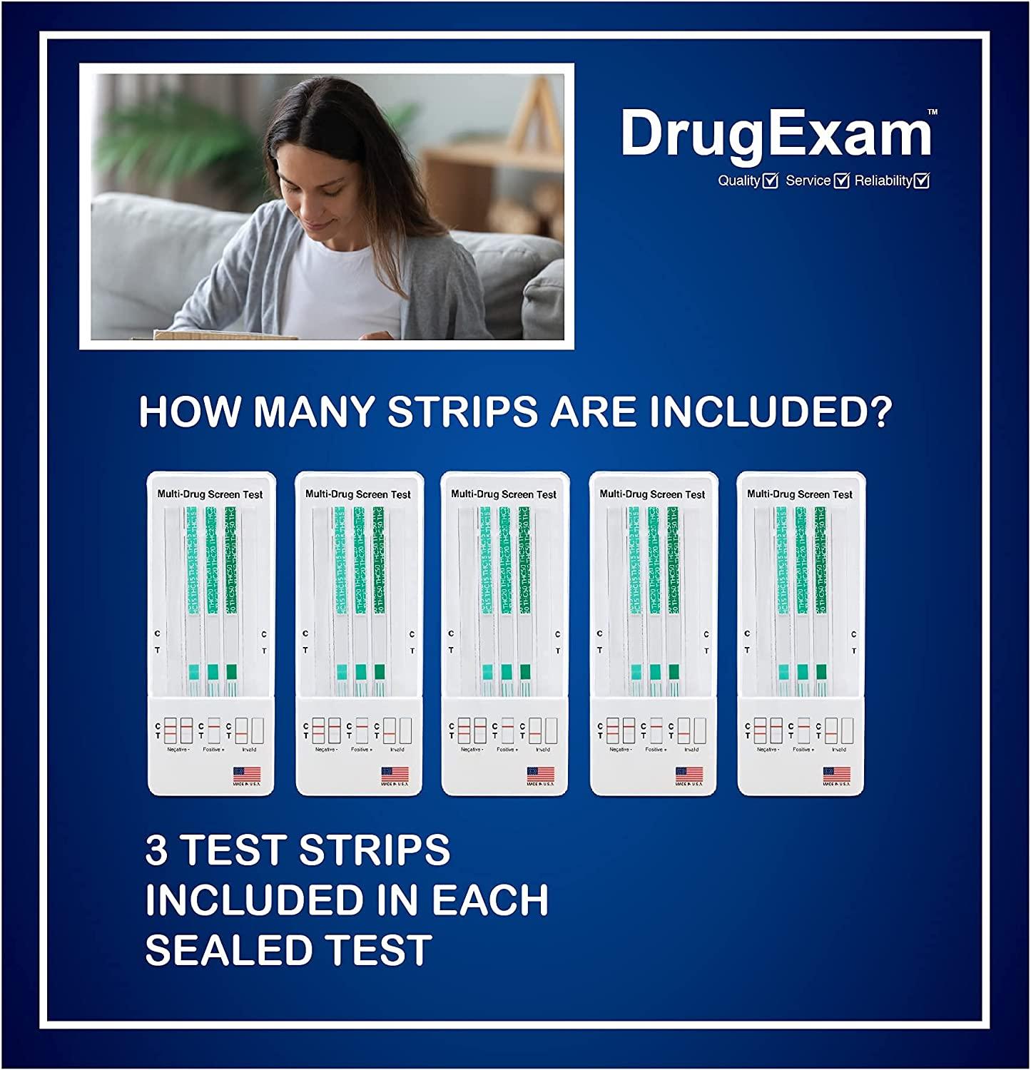 5 Pack - DrugExam THC Advantage Made in USA Multi Level Marijuana Home  Urine Test Kit.Highly Sensitive THC 3 Level Drug Test Kit. Detects at 50 ng/mL,  20 ng/mL, 15 ng/mL (5)