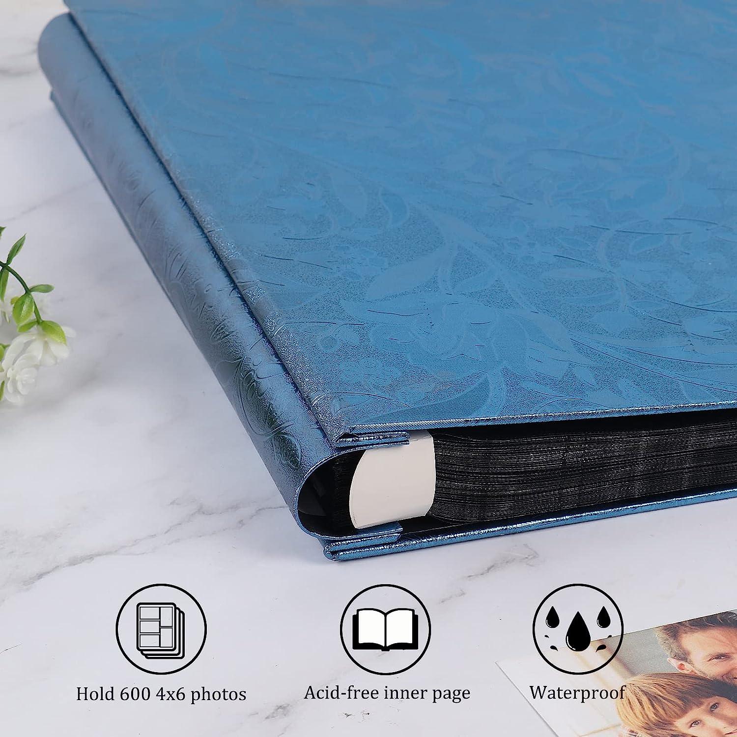 RECUTMS Photo Album 4x6 600 Photos Black Pages Large Capacity Leather Cover  Family Photo Albums Holds 600 Horizontal and Vertical Photos (Black)