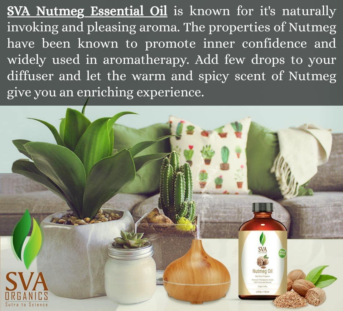 SVA Nutmeg Essential Oil 4 Oz Premium Therapeutic Grade 100% Pure Natural  Undiluted Oil with