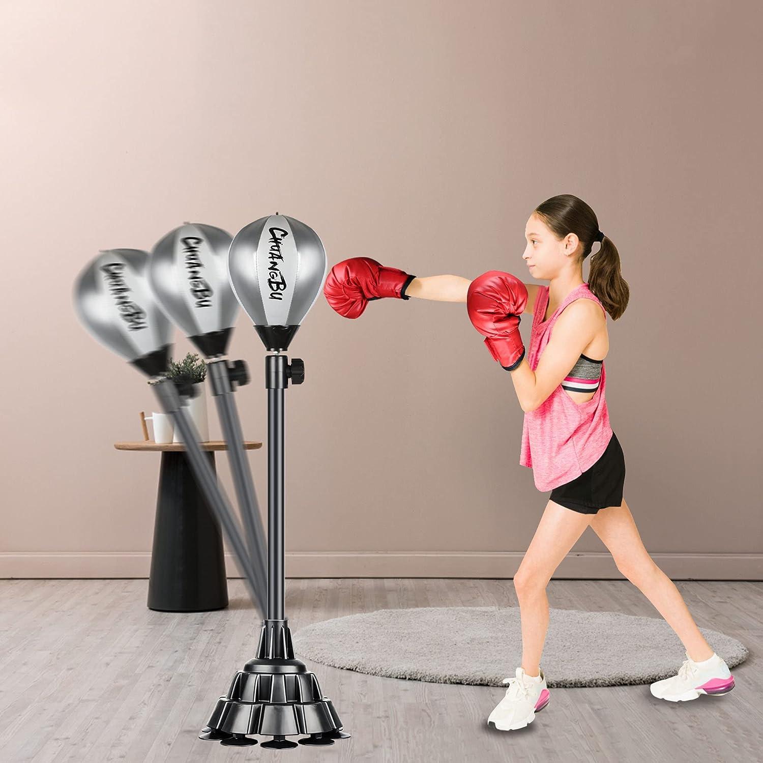 Kids Free Standing Punching Ball Boxing Adjustable Training Reflex Punching  Bag
