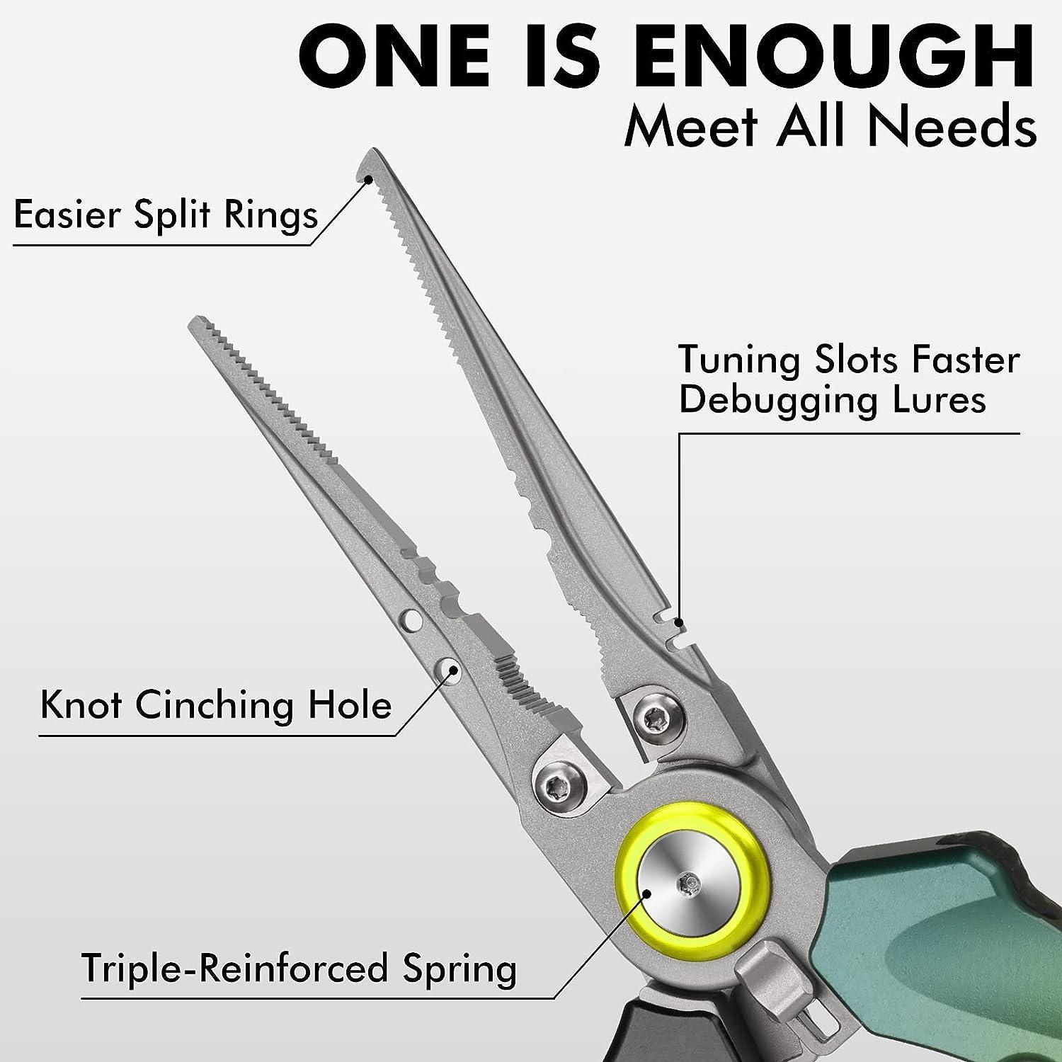 TRUSCEND Fishing Pliers Saltwater with Mo-V Blade Cutter, Corrosion  Resistant Teflon Coated Muti-Function Fishing Gear as Split Ring Plier Line  Cutter Hook Remover, Fishing Gifts for Men Unique, Pliers & Tools 