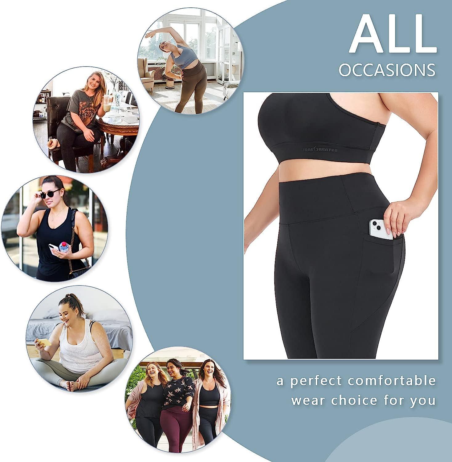 Plus Size Cropped Yoga Pants For Women Tummy Control Lift The Hip XL-4XL  Black Capri Leggings