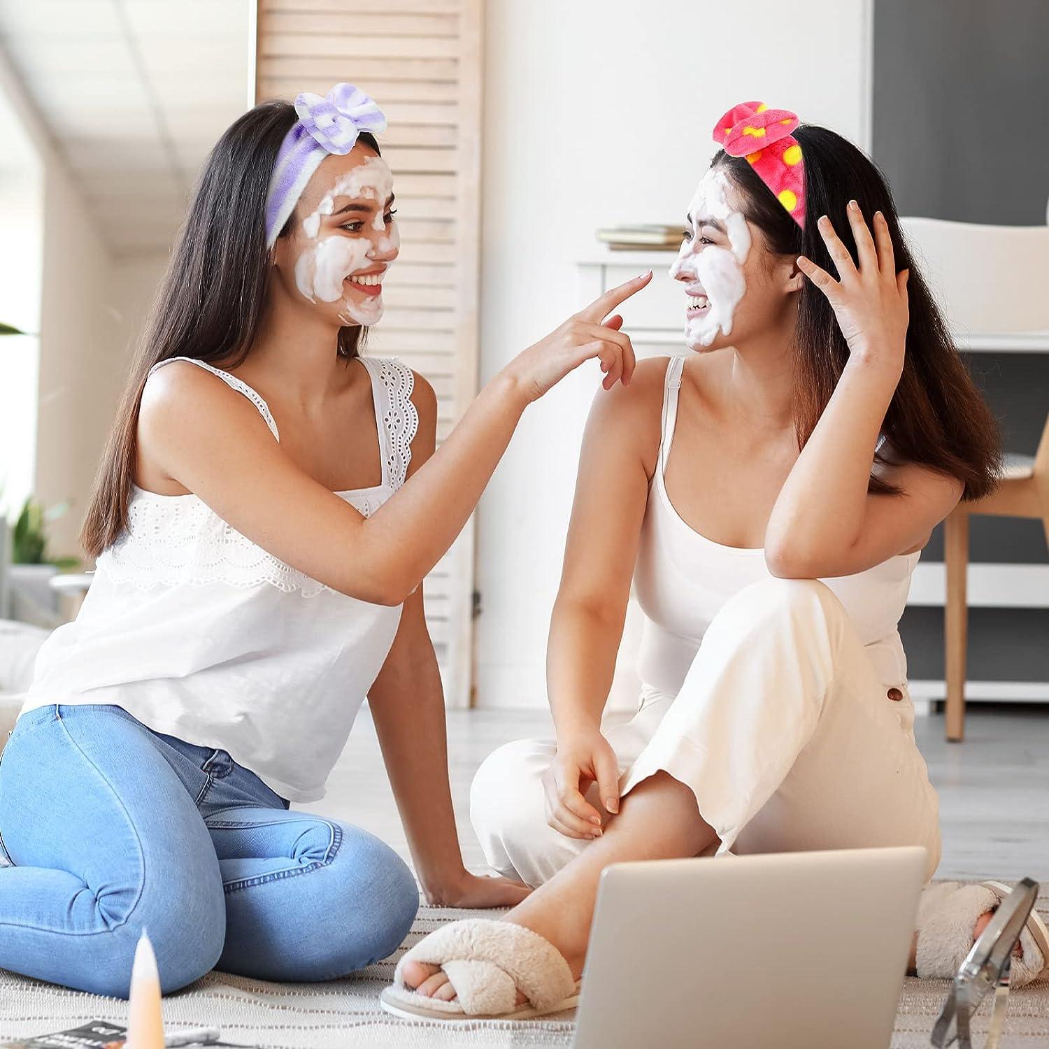Girls Women Fluffy Terry Towel Facial Make up Bow Fur Bath