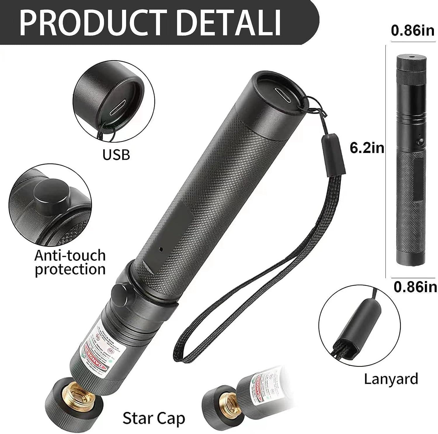 Laser Pointer High Power, Long Range Powerful Tactical Flashlight with  Adjustable Focus, Red Laser Pointer for Night Astronomy Outdoor Hunting and  Hiking 