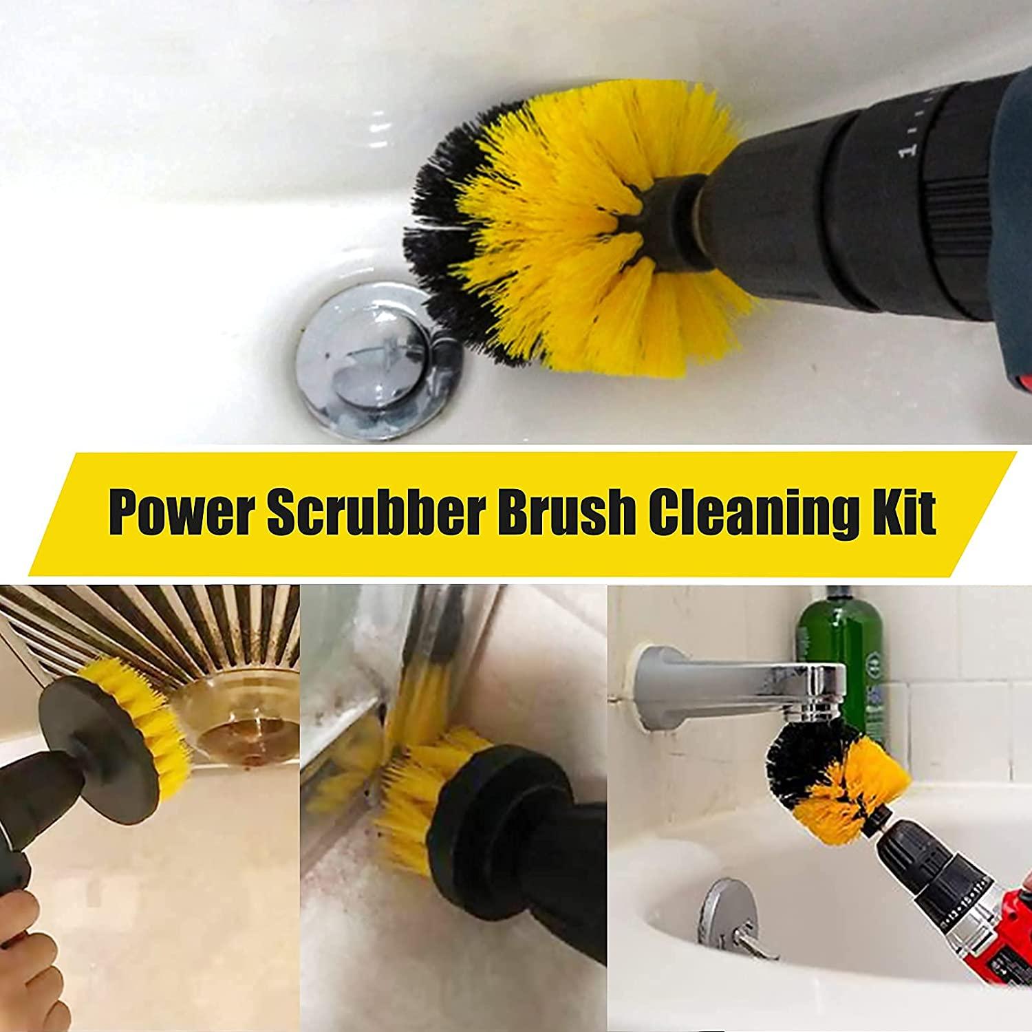Set 3 Pack Drill Brush Power Scrubber Cleaning Brush Attachment