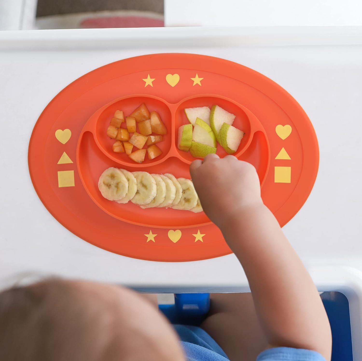 Kids Food Feeding Mat Dinner Plate Tray Baby Silicone Plate Suction Bowl  Toddler
