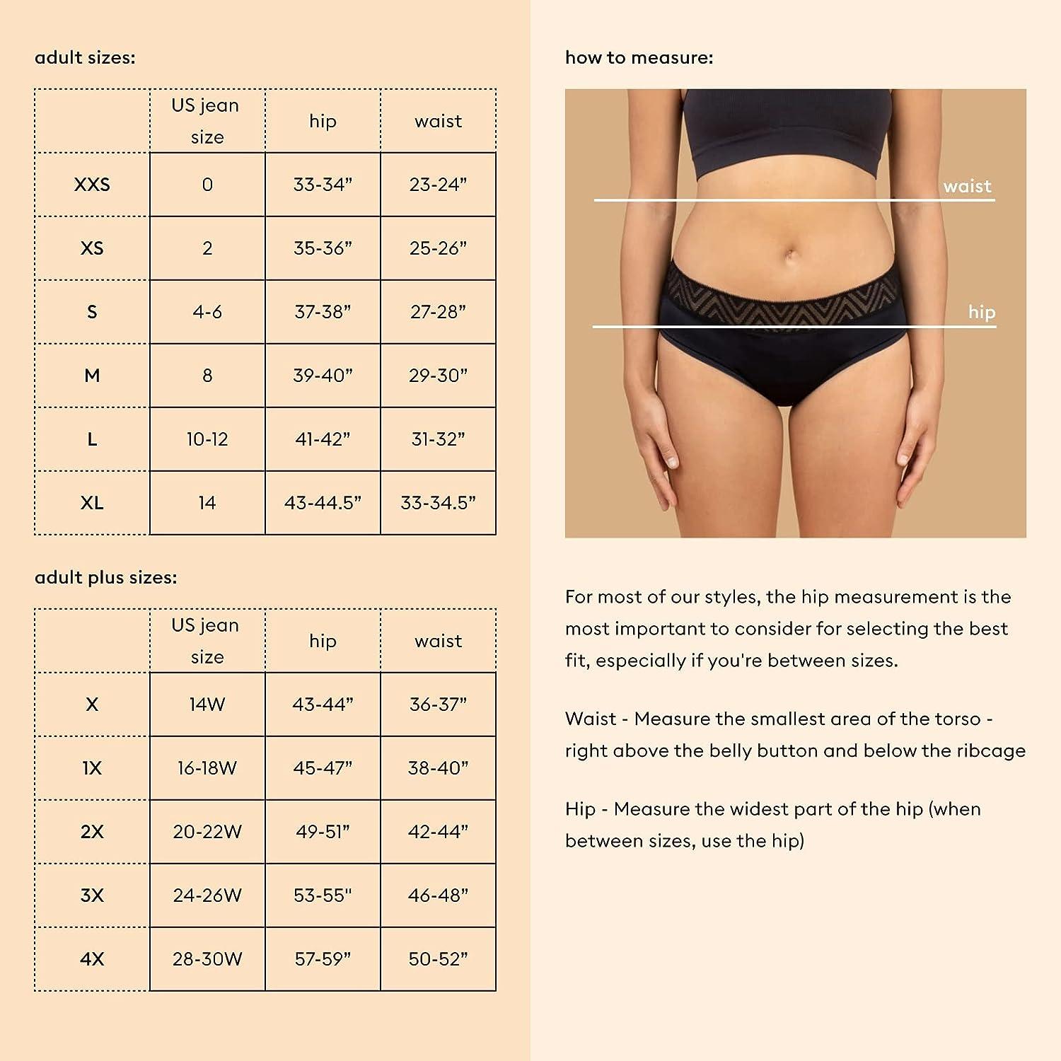 THINX Boyshort Period Underwear for Women FSA HSA Approved Feminine Care Menstrual  Underwear Holds 3 Tampons Black 4X