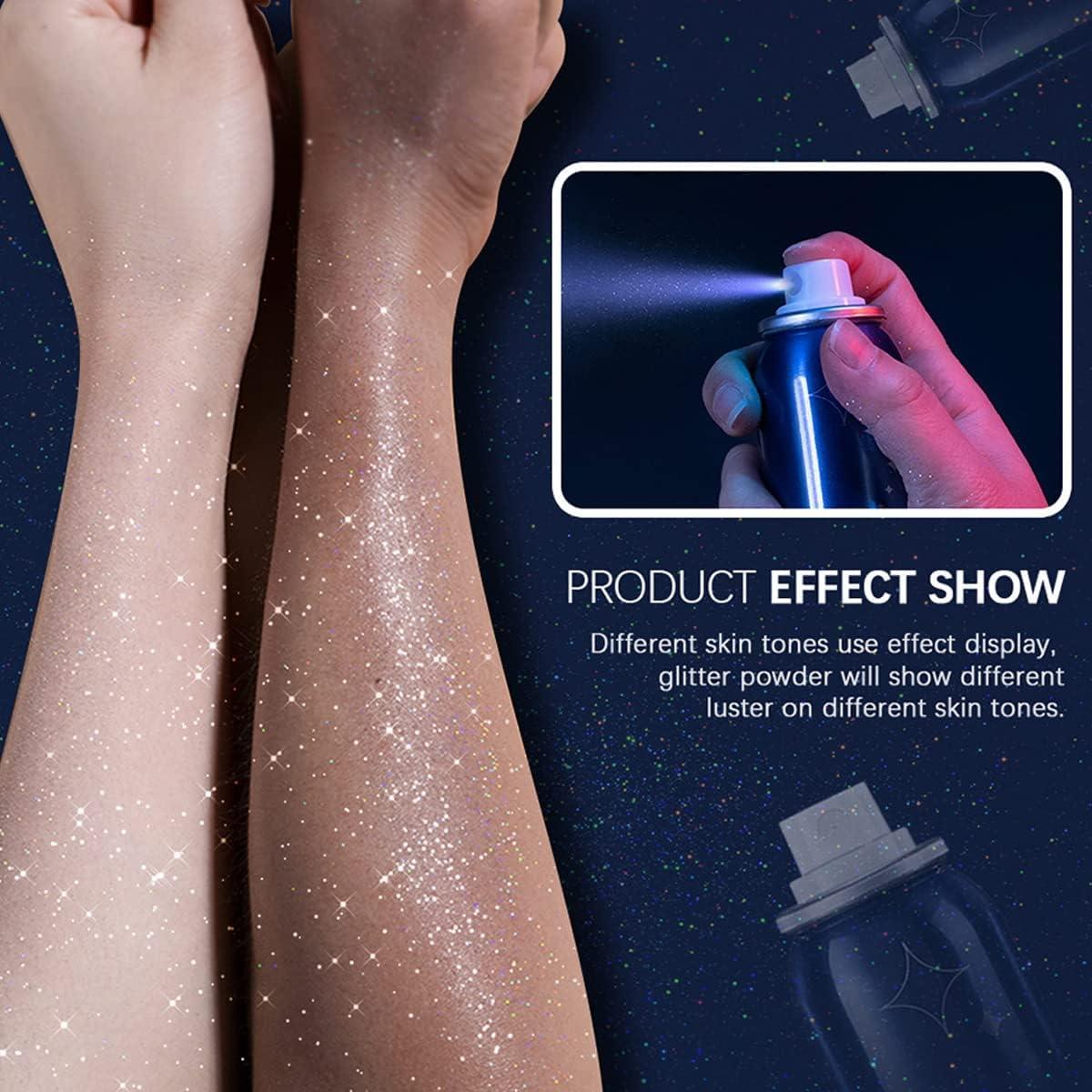 2022 Temporary Glitter Spray, Body Shimmery Spray for Skin, Face, Hair –  Aliver Beauty