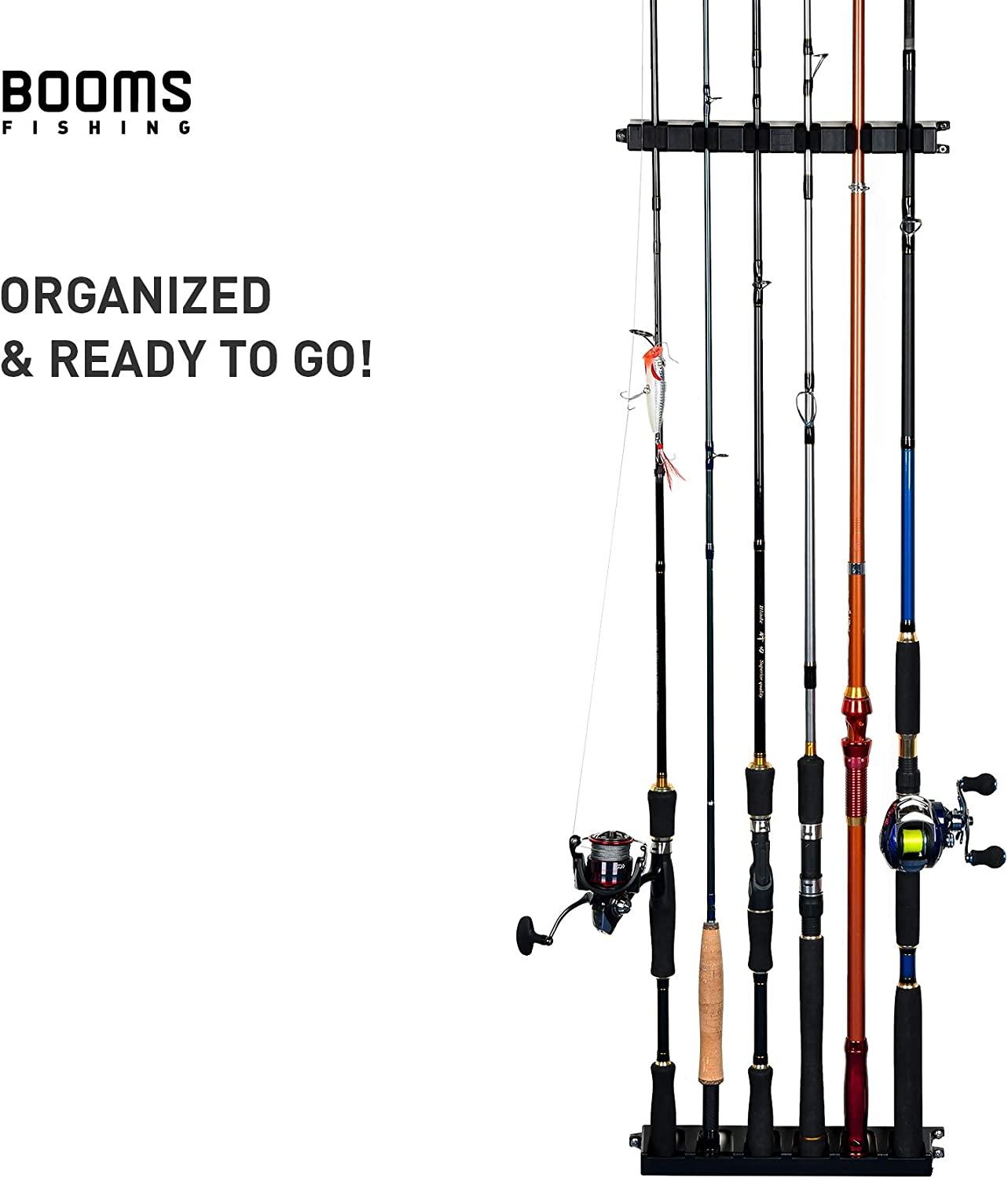 Booms Fishing WV2 Fishing Pole Holder Wall Mount, Fishing Rod Holders for  Garage, Vertical Fishing Pole Rack, Compact Fishing Rod Rack Holds Up to 6  Rods, 13.6 Black Black_13.6 Compact Version