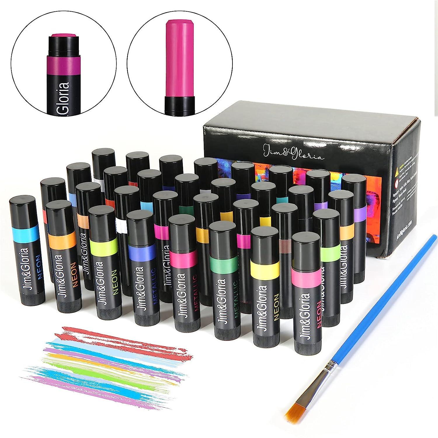 A set of 12 special markers for body art and face painting