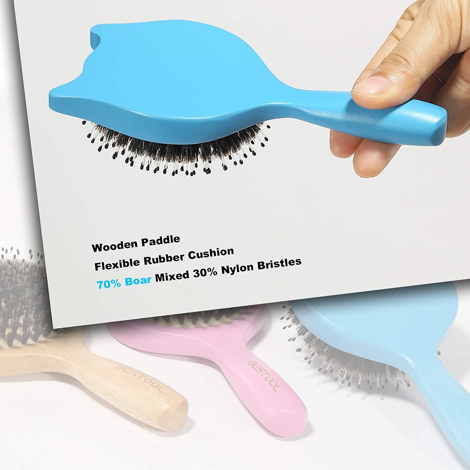 Small Mixed Bristle Paddle Brush | Adds Shine, Smoothes Hair | Ideal for  all Hair Types