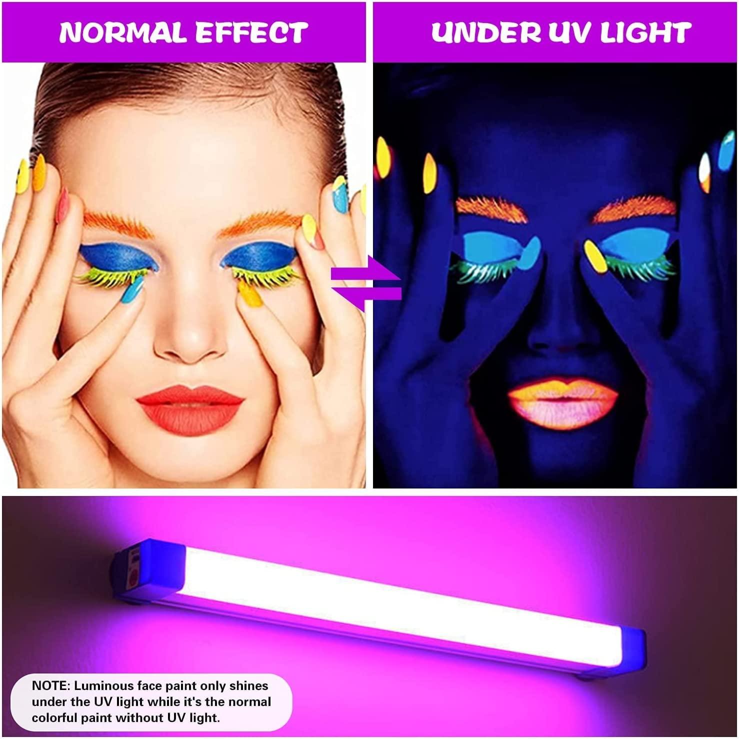  Glow in The Black Light UV Face Paint Crayon, Black