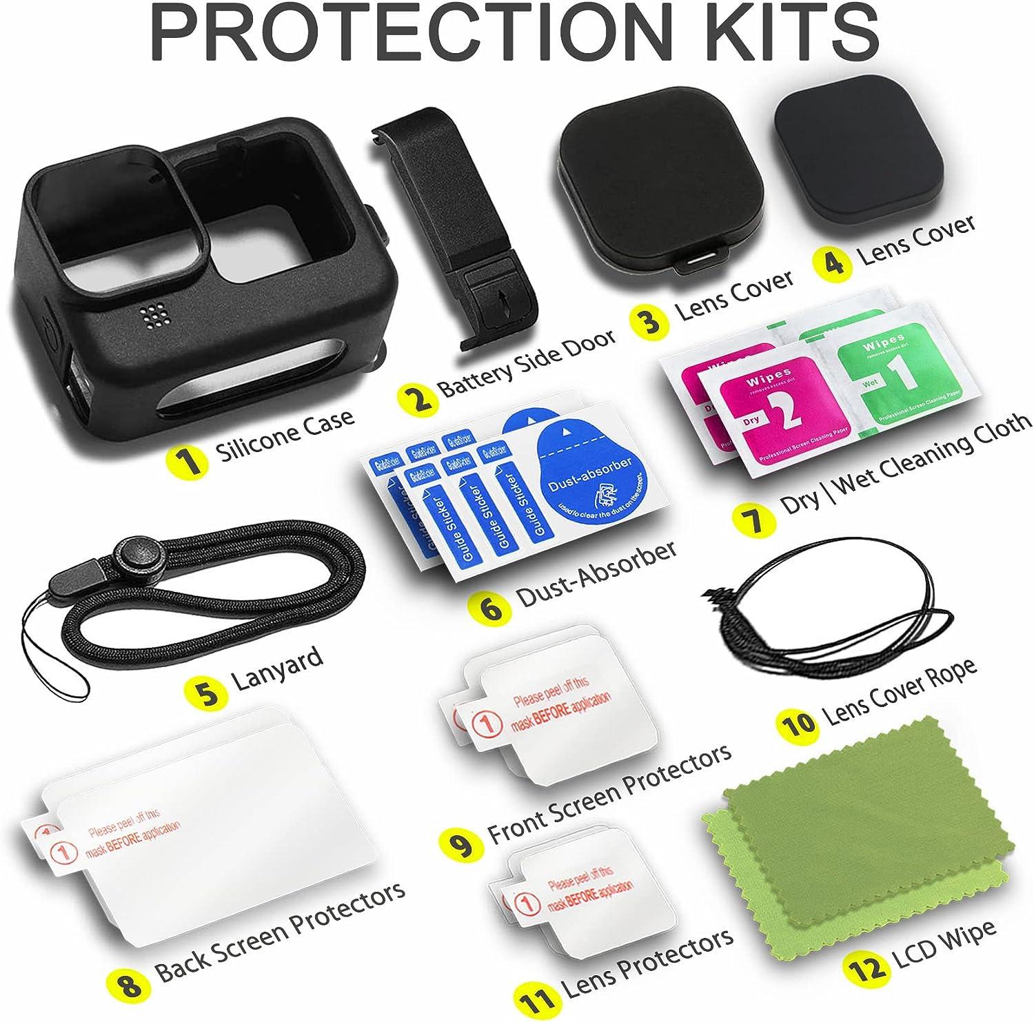 OKFUN Accessories Kit for GoPro Hero 11/10 / 9 Black, Silicone