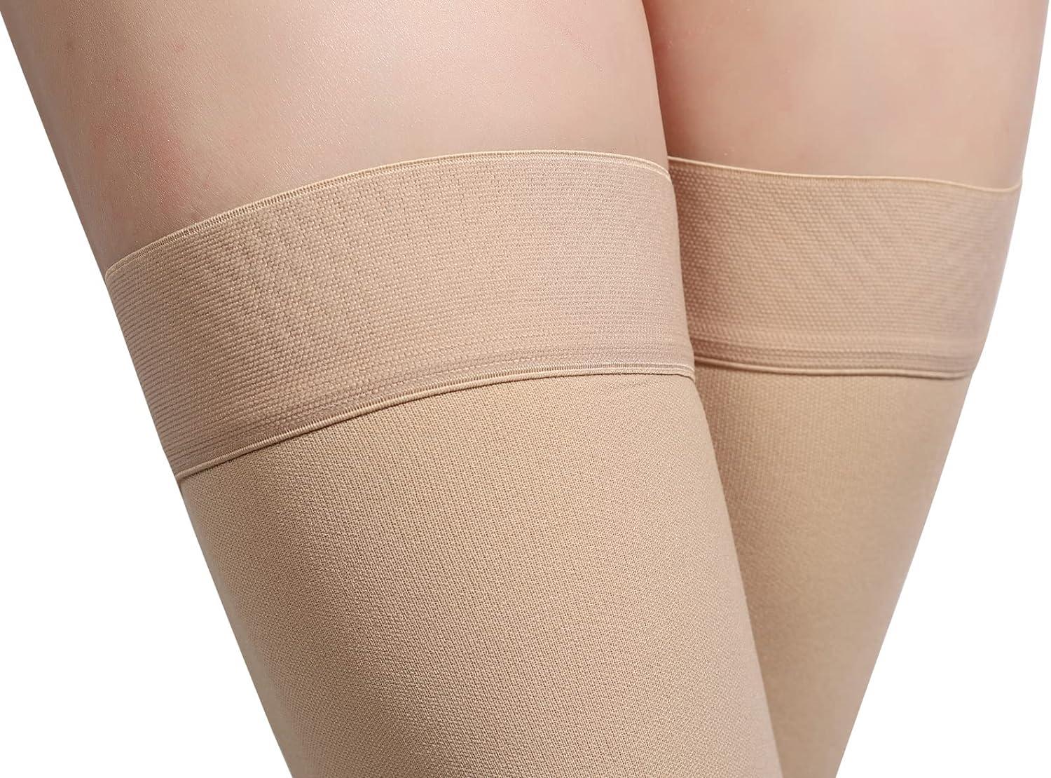Thigh High Compression Stockings Women Men-Firm Support 20-30 mmHg  Graduated Compression Socks - Moderate Medical Support Hose for Swelling Varicose  Veins (Beige, XL) : : Health & Personal Care