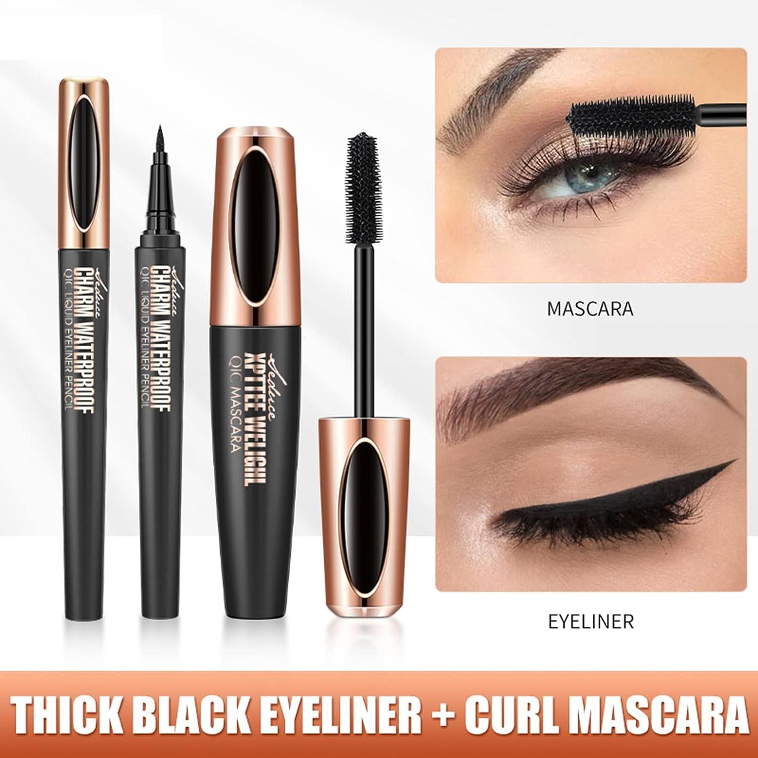 5 And under Items Fiber Eyeliner Set 4D Eyeliner Set Mascara Proof Mascara