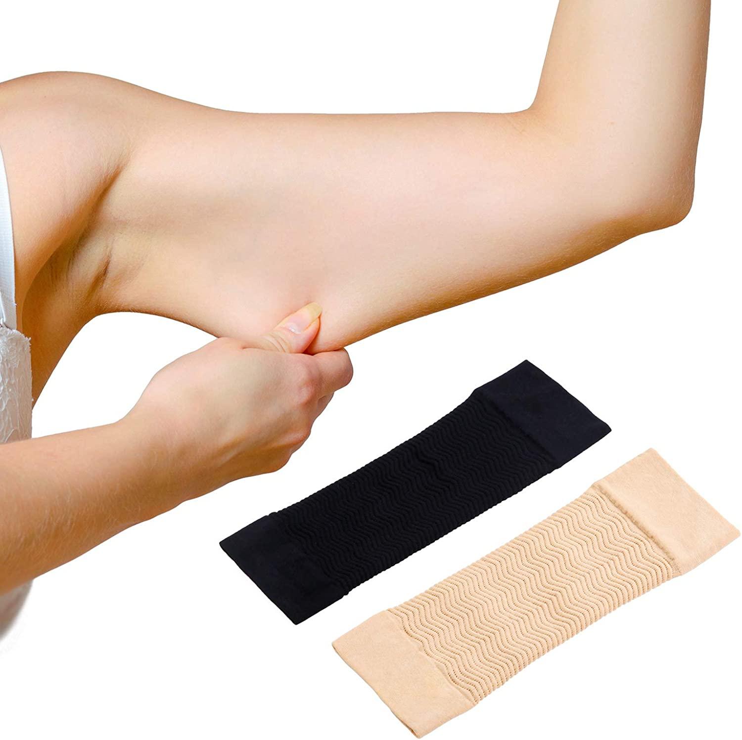 2 Pairs Arm Slimming Shapers Sleeves for Women - Upper Arm Compression  Sleeve To Tone Arms Arm Wraps for Flabby Arms Helps Shape Upper Arms 