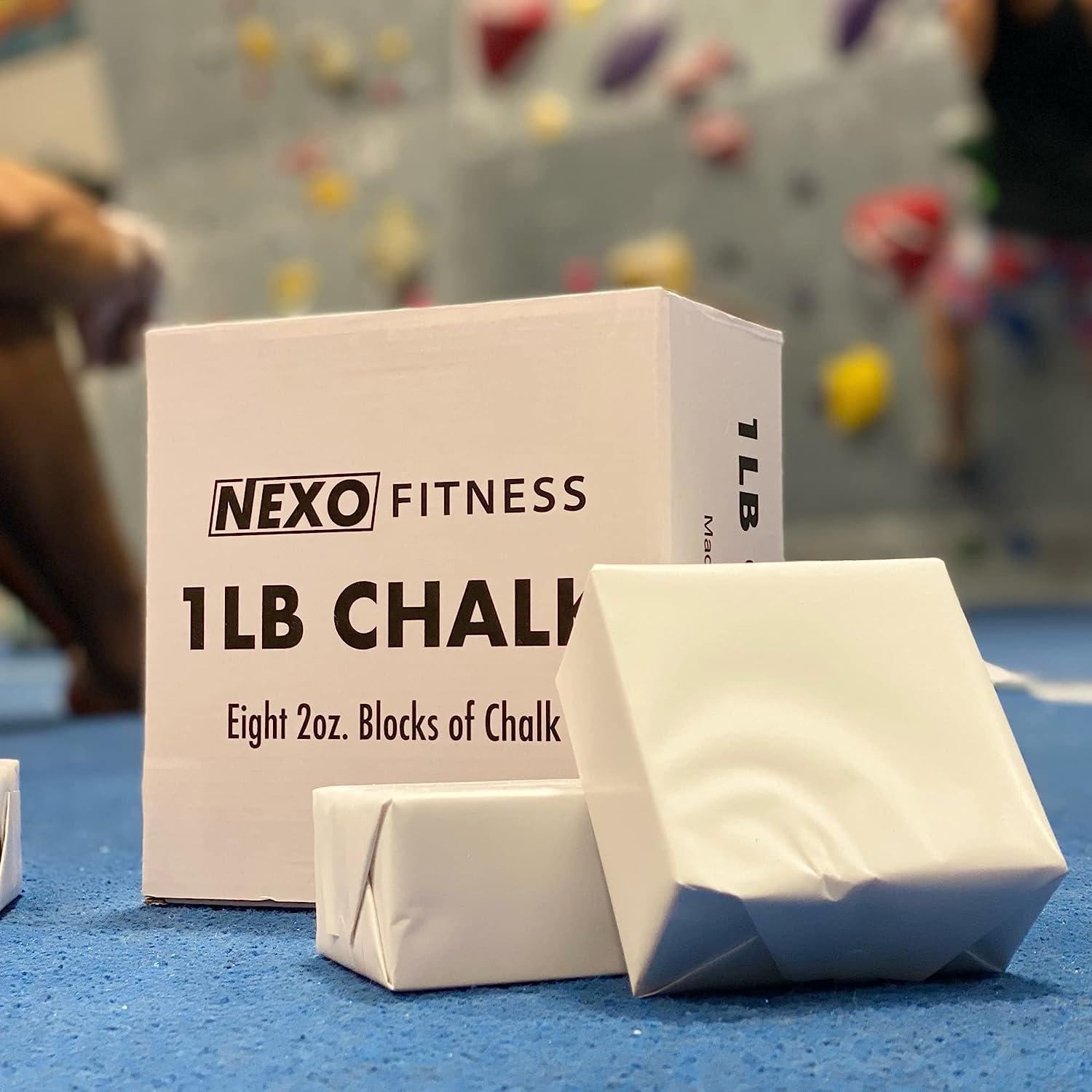 Nexo Premium Gym Chalk - 1LB (Eight 2oz Blocks) Crushable Chalk for Weight  Lifting, Climbing, & ASMR