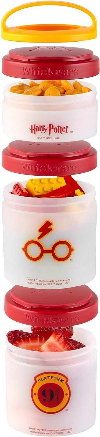 Whiskware Stackable Snack Containers for Kids and Toddlers, 3 Stackable  Snack Cups for School and Travel, Coral Color