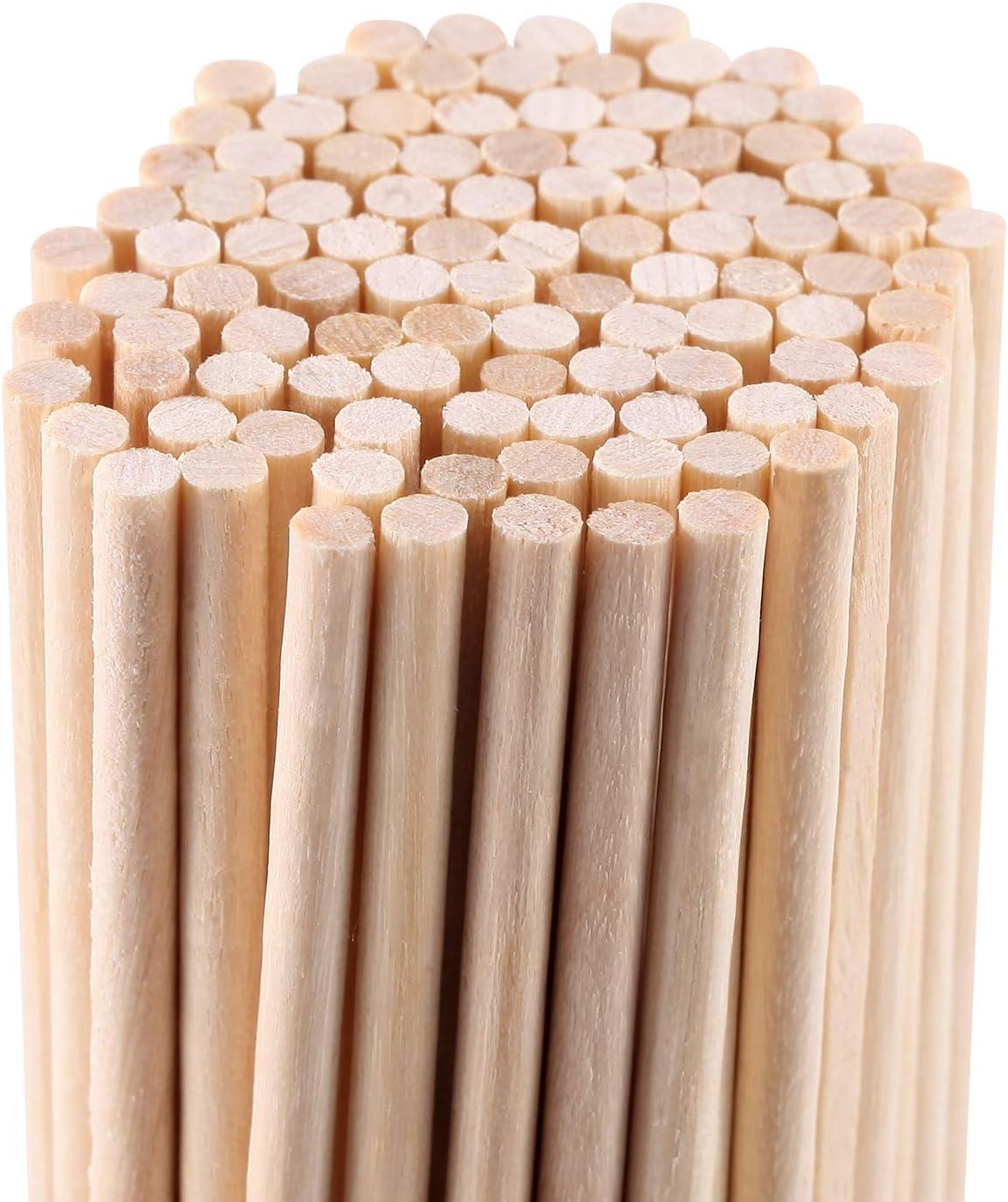 Senkary Wooden Dowel Rods 1/8 x 6 Inch Unfinished Natural Wood