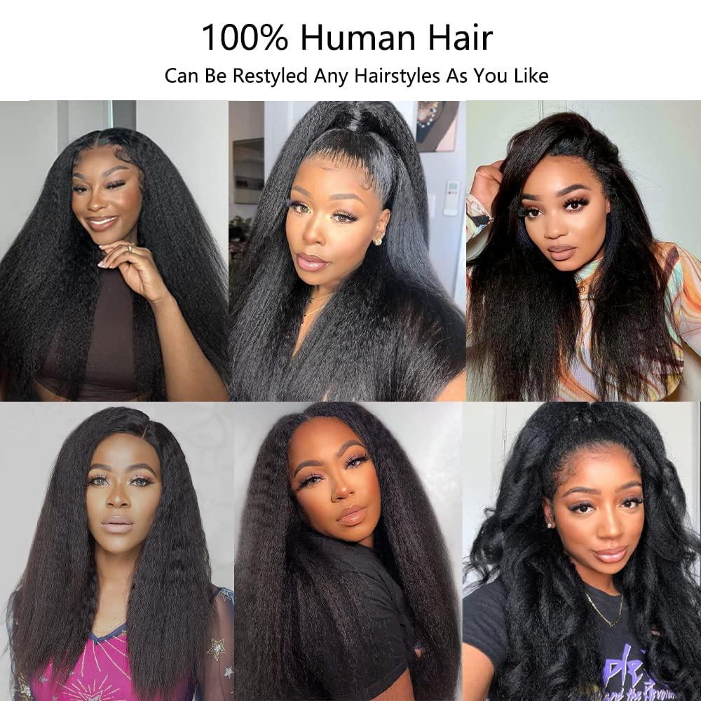 Kinky Straight Wig 13x4 Lace Front Wigs Human Hair for Black Women