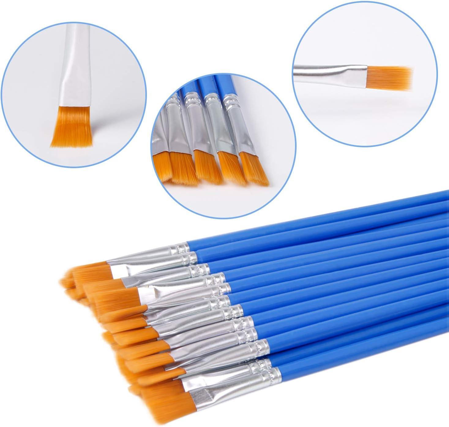 30 Pieces Paint Brushes Bulk Small Flat Top Paint Brush Acrylic Paint Brush  Oil Classroom Painting Brush for Kids Students Artists Mini Paint Brushes