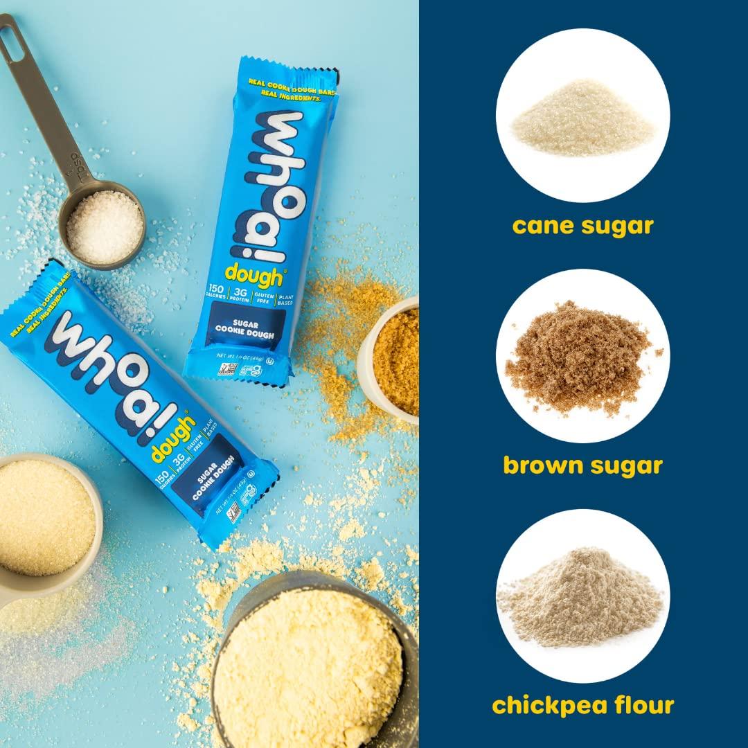 Whoa Dough Edible Cookie Dough Bars- Certified Non-GMO, Kosher and Gluten  Free Bars - Healthy Snack Foods - Plant Based Snacks Made With Real
