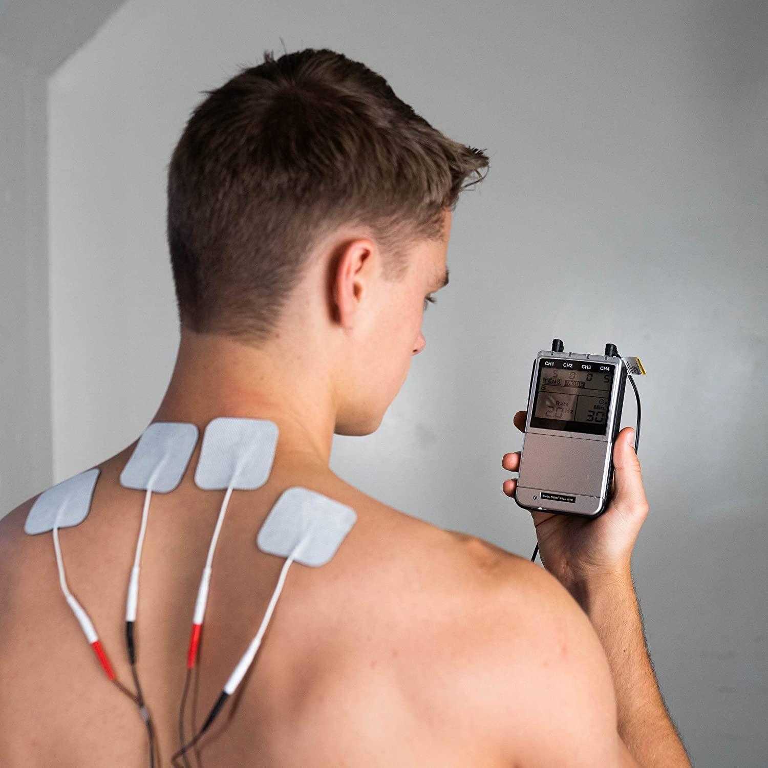  Roscoe Medical TENS Unit and EMS Muscle Stimulator - 4-Channel  OTC TENS Machine for Back Pain Relief, Lower Back Pain Relief, Neck Pain,  Includes Case, Pain Relief, Muscle Recovery : Health
