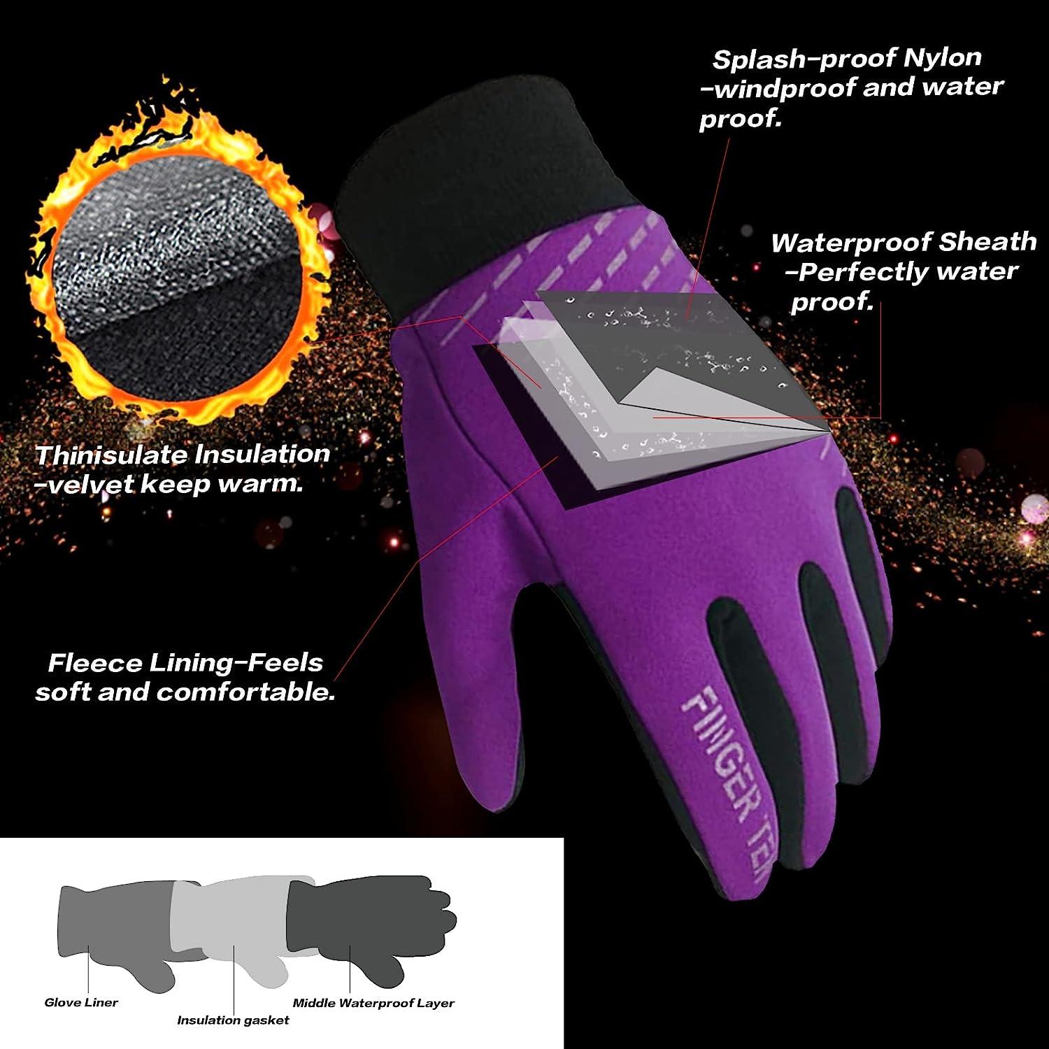 1pair Women's Outdoor Sports Full Finger Touch Screen Gloves Winter Cycling  Fitness Training Windproof Waterproof Anti-slip Wear-resistant Warm Gloves