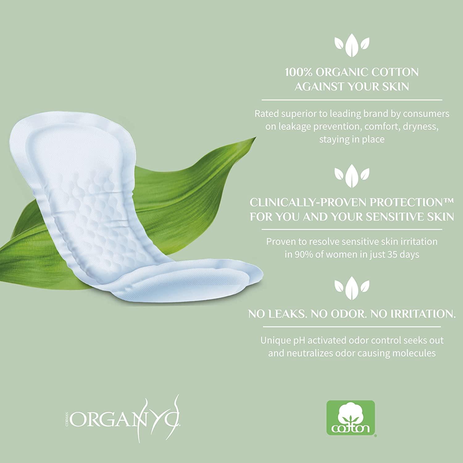 Organyc 100% Certified Organic Cotton Folded Panty Liner, Ultra