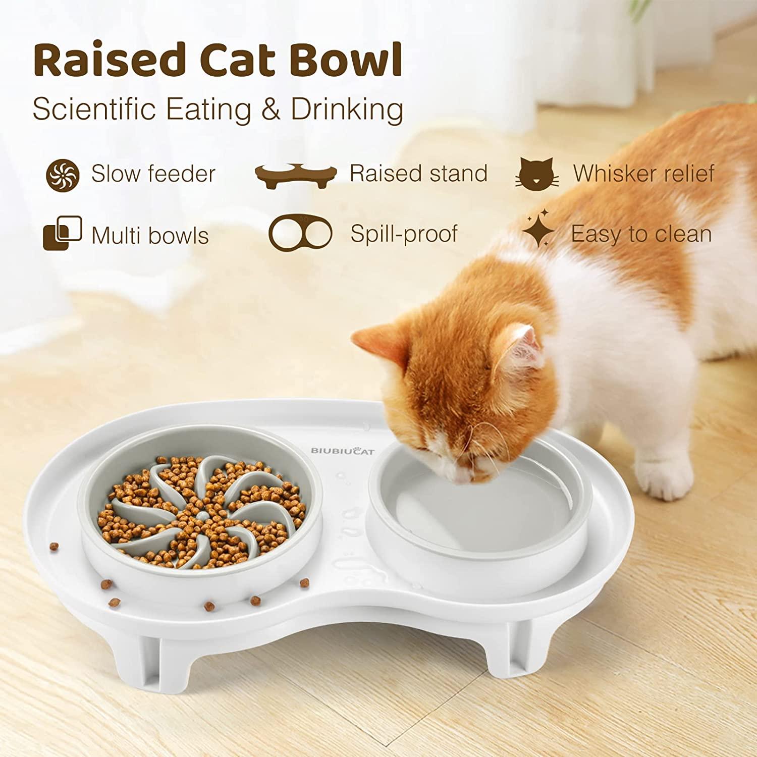 Cat Slow Feeder Bowl, Fun Cat Puzzle Feeder Bowl Anti Vomiting, No