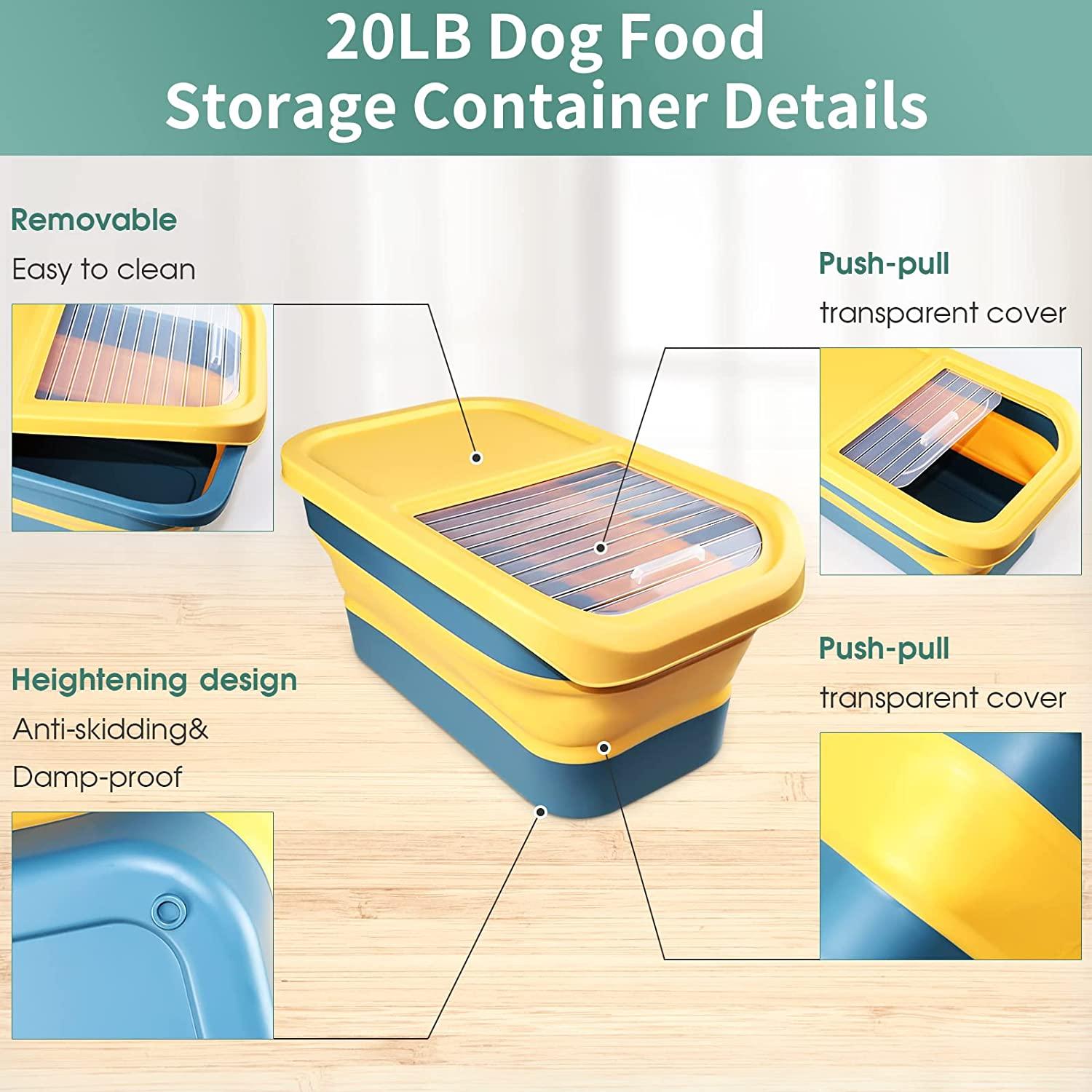 Large Capacity Airtight Pet Food Storage Container Foldable Dogcat