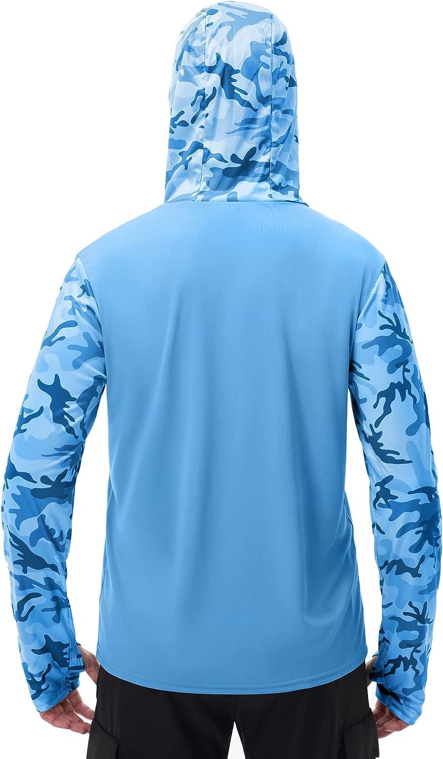 FISHEAL Men's Performance Fishing Hoodie Shirt - UPF 50+ Camo Long